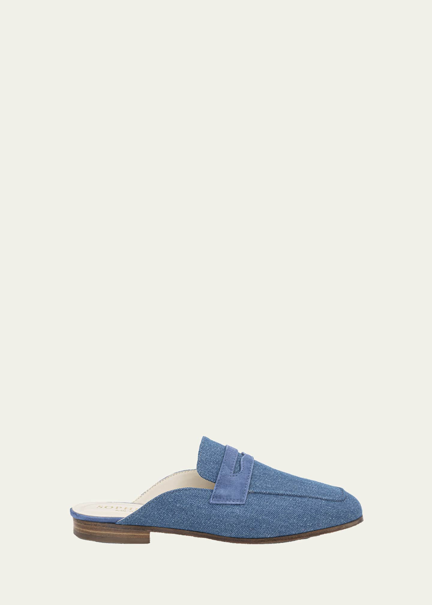 Sophique Riviera Denim Suede Mule Loafers