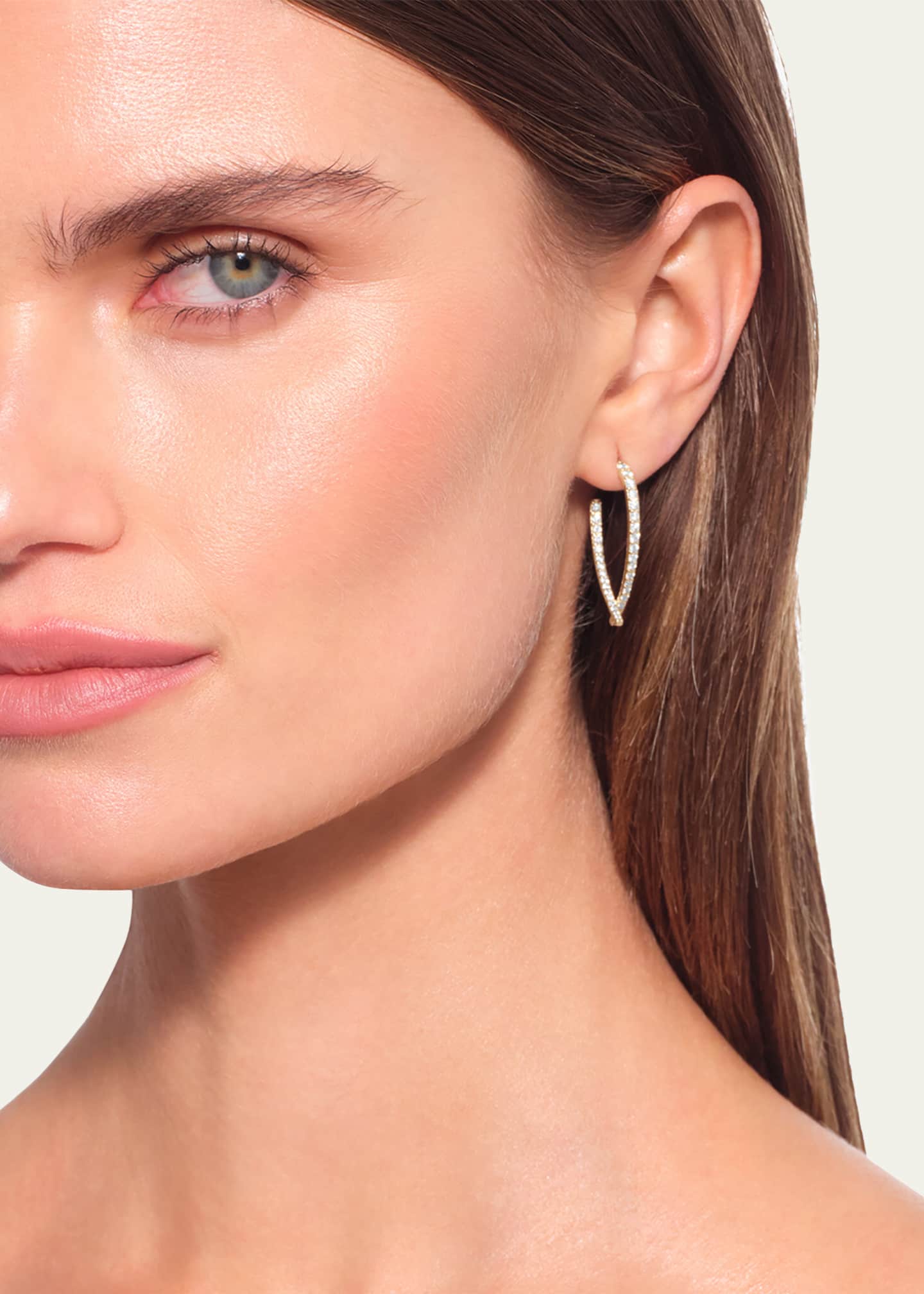 Lana Small Flawless Front/Back Upside Down Diamond Hoop Earrings Image 2 of 4