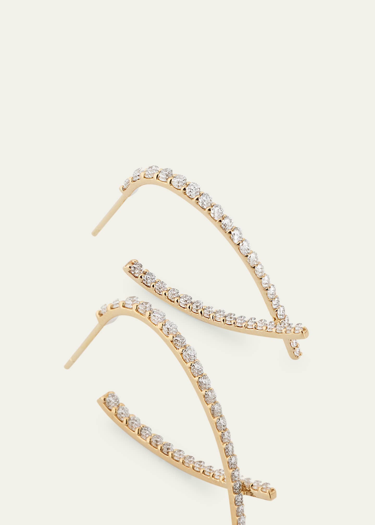 Lana Small Flawless Front/Back Upside Down Diamond Hoop Earrings Image 3 of 4