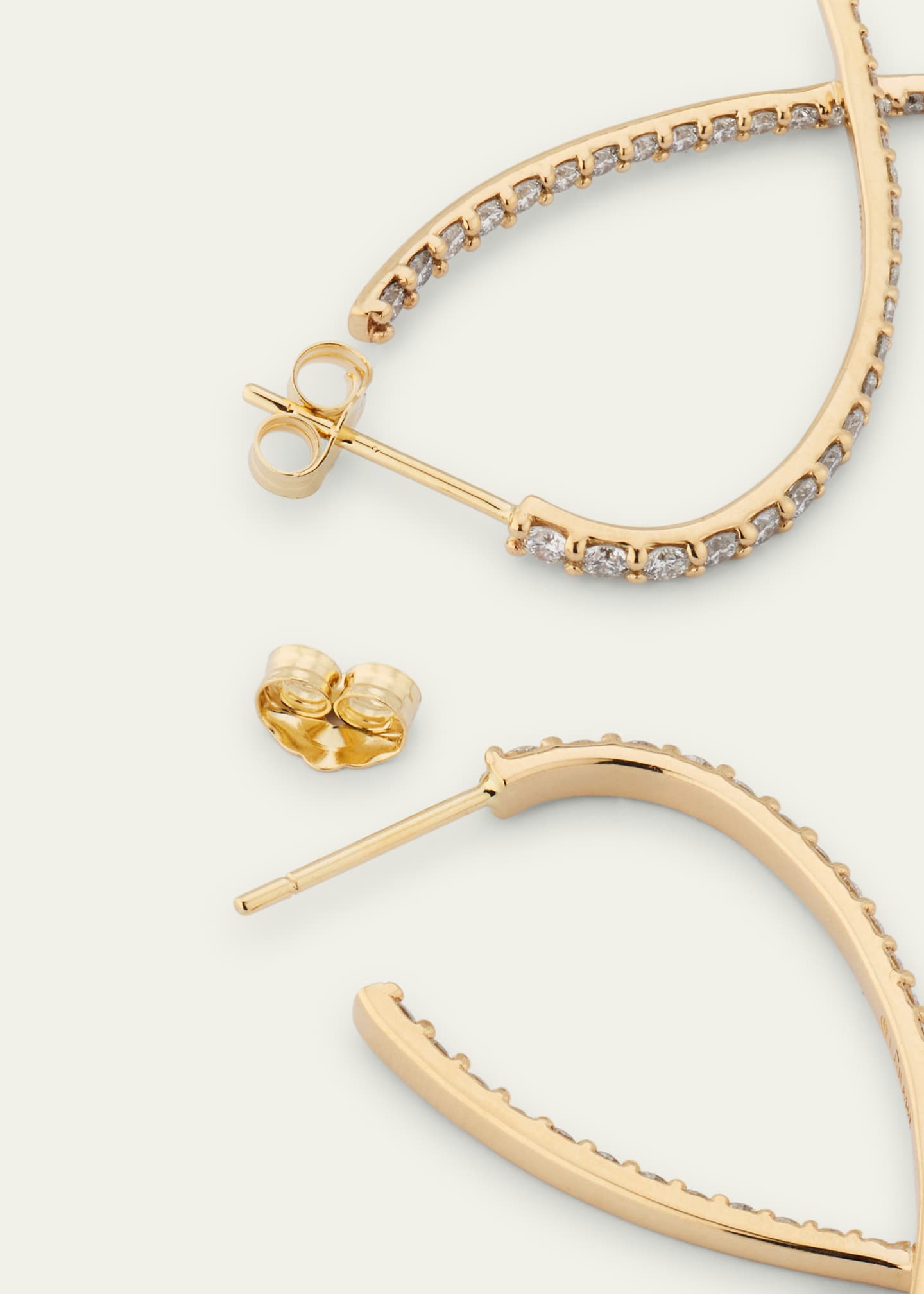 Lana Small Flawless Front/Back Upside Down Diamond Hoop Earrings Image 4 of 4