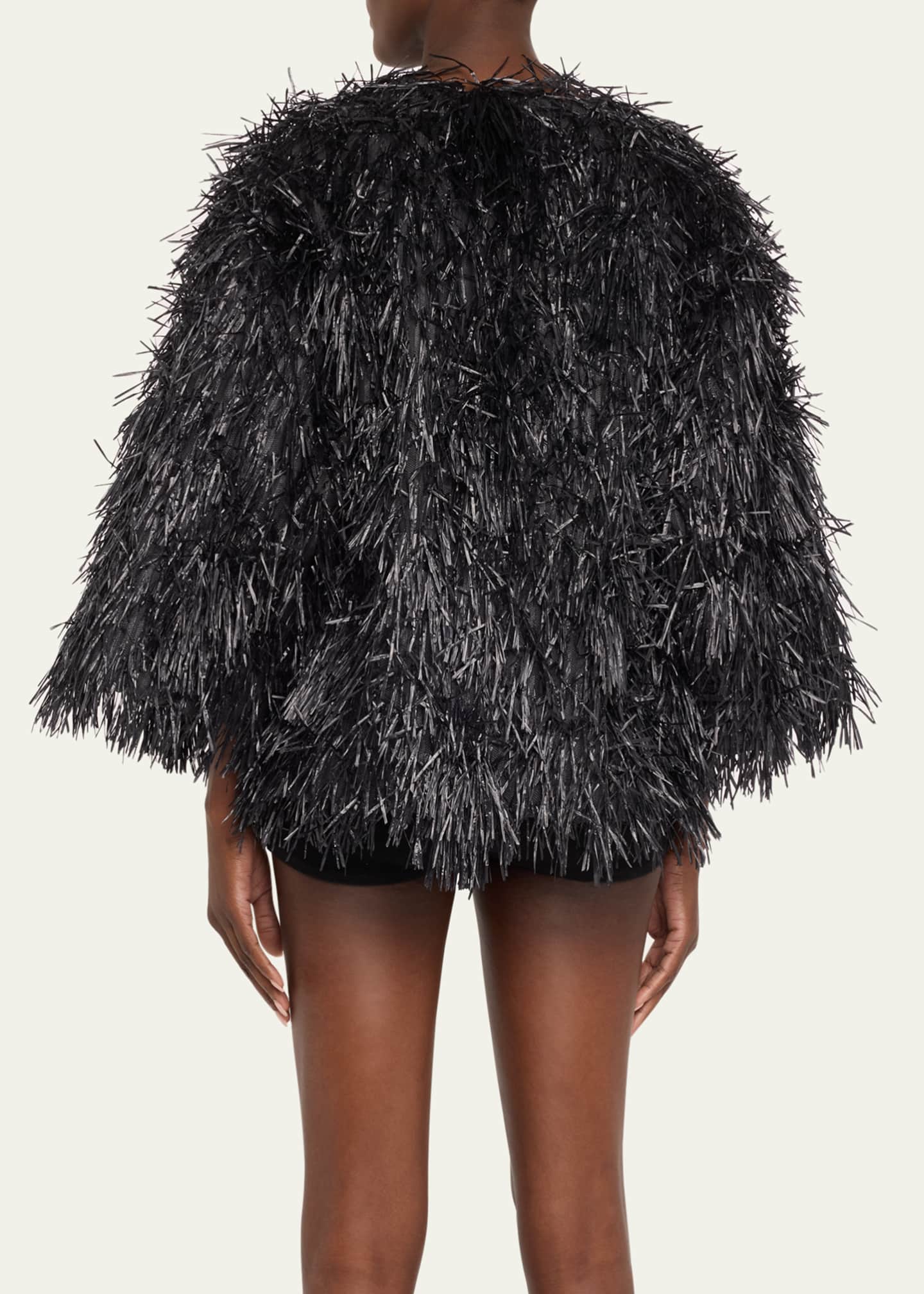 Michael Kors Collection Straw Embroidered Chubby Jacket Image 3 of 5