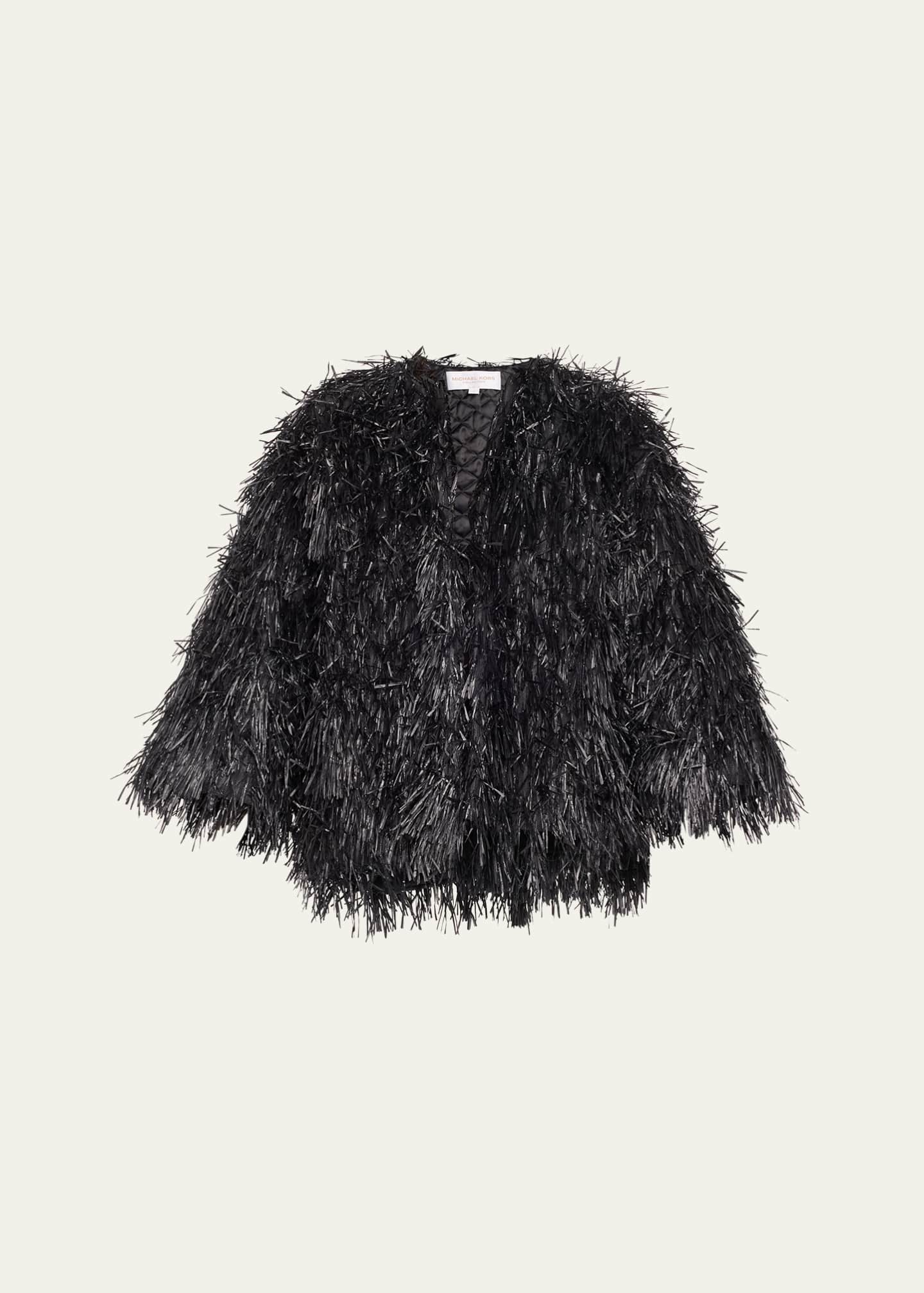Michael Kors Collection Straw Embroidered Chubby Jacket Image 1 of 5