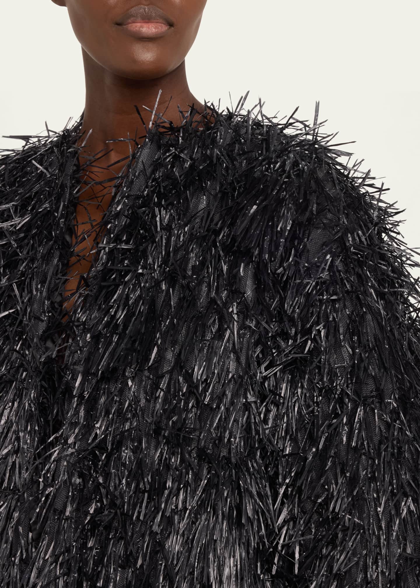 Michael Kors Collection Straw Embroidered Chubby Jacket Image 5 of 5