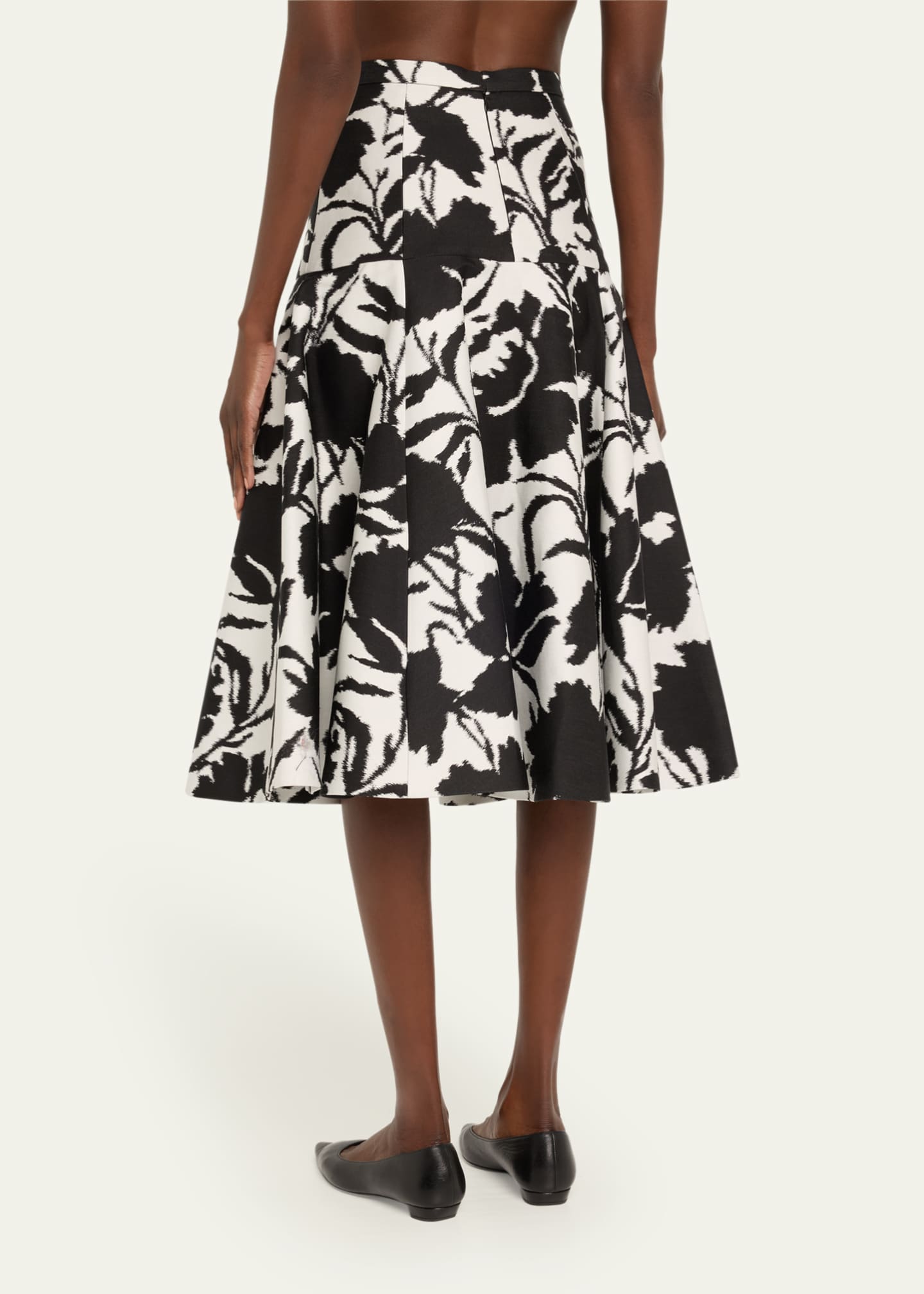 Floral Jacquard Drop Waist Dance Skirt - Thumbnail 3