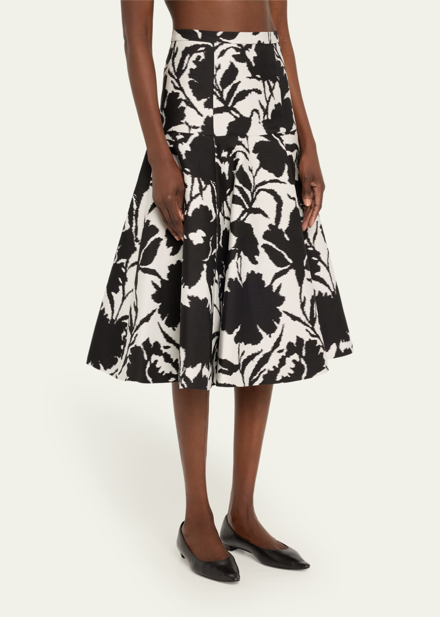 Floral Jacquard Drop Waist Dance Skirt - Thumbnail 4