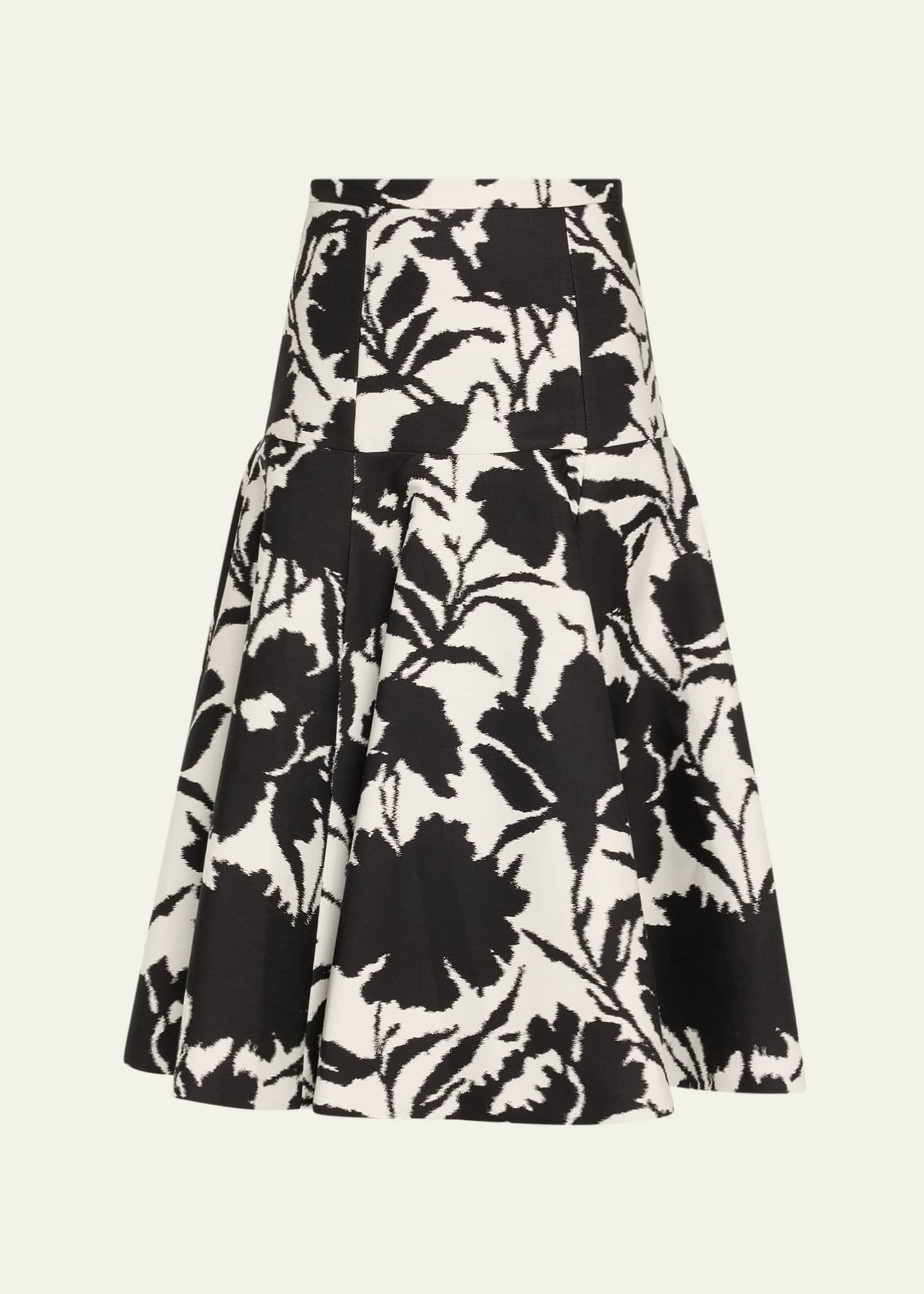 Floral Jacquard Drop Waist Dance Skirt