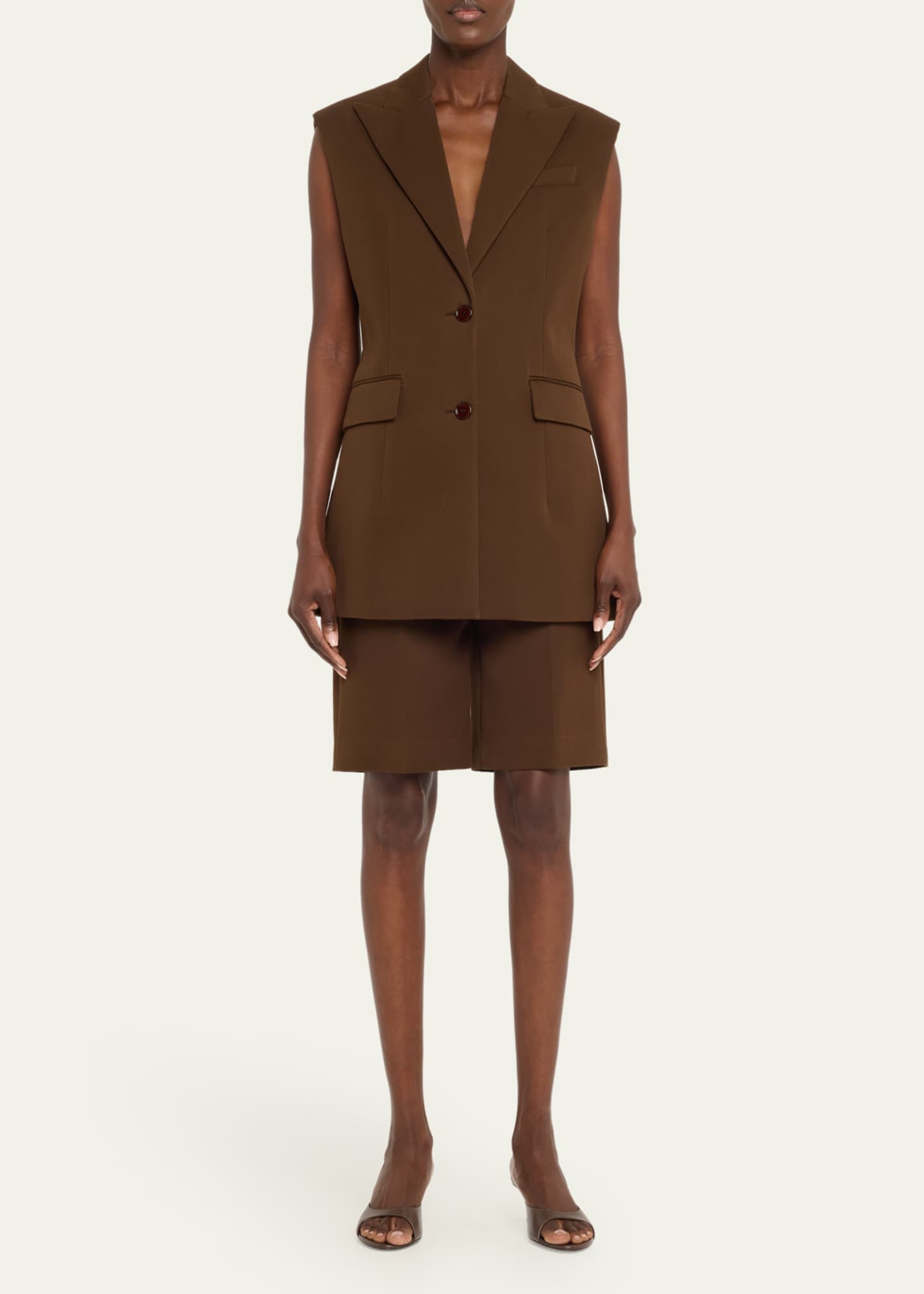 Michael Kors Collection Sleeveless Two Button Jacket Image 2 of 5