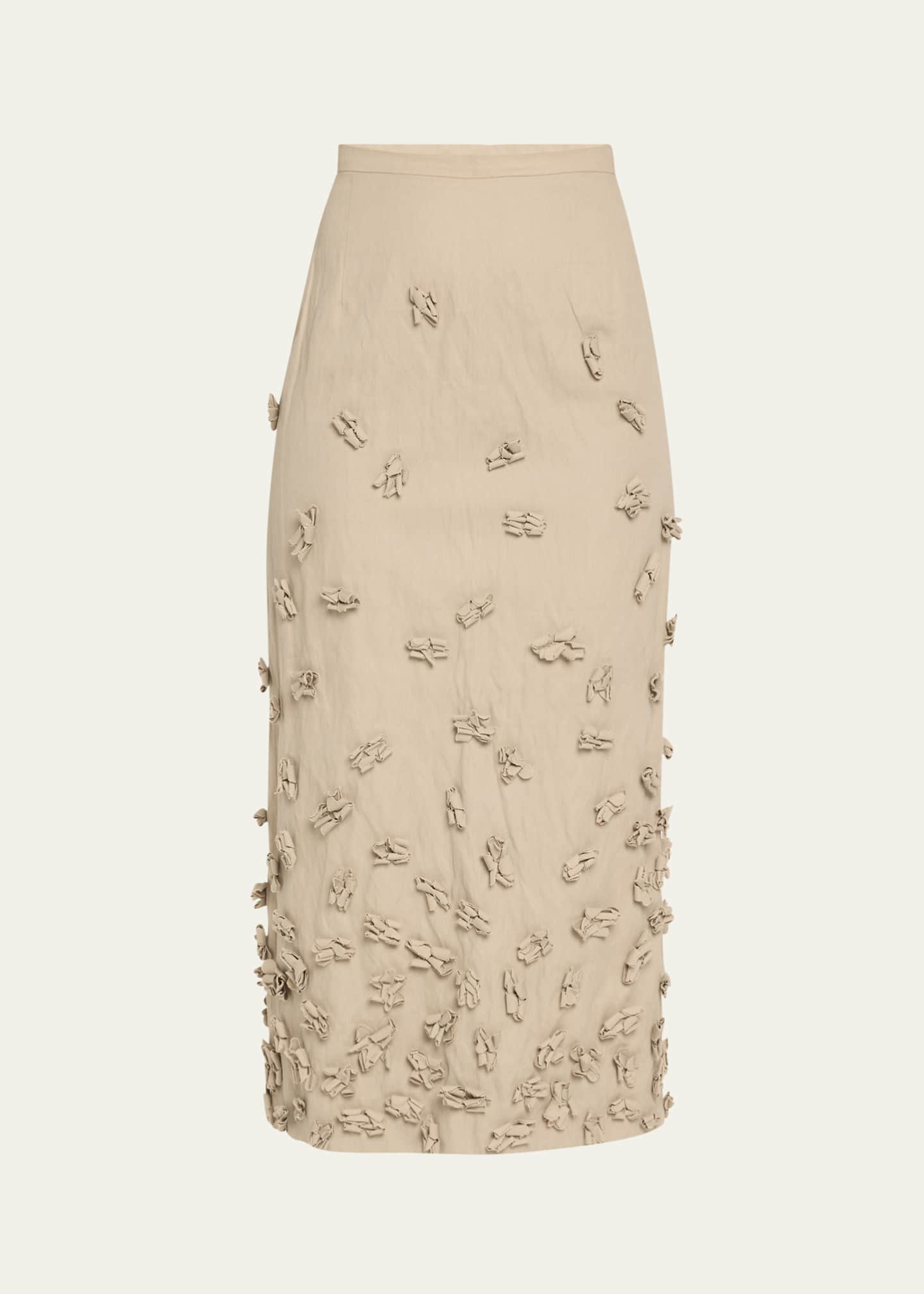 Michael Kors Collection Floral Hand-Embellished Midi Pencil Skirt Image 1 of 5