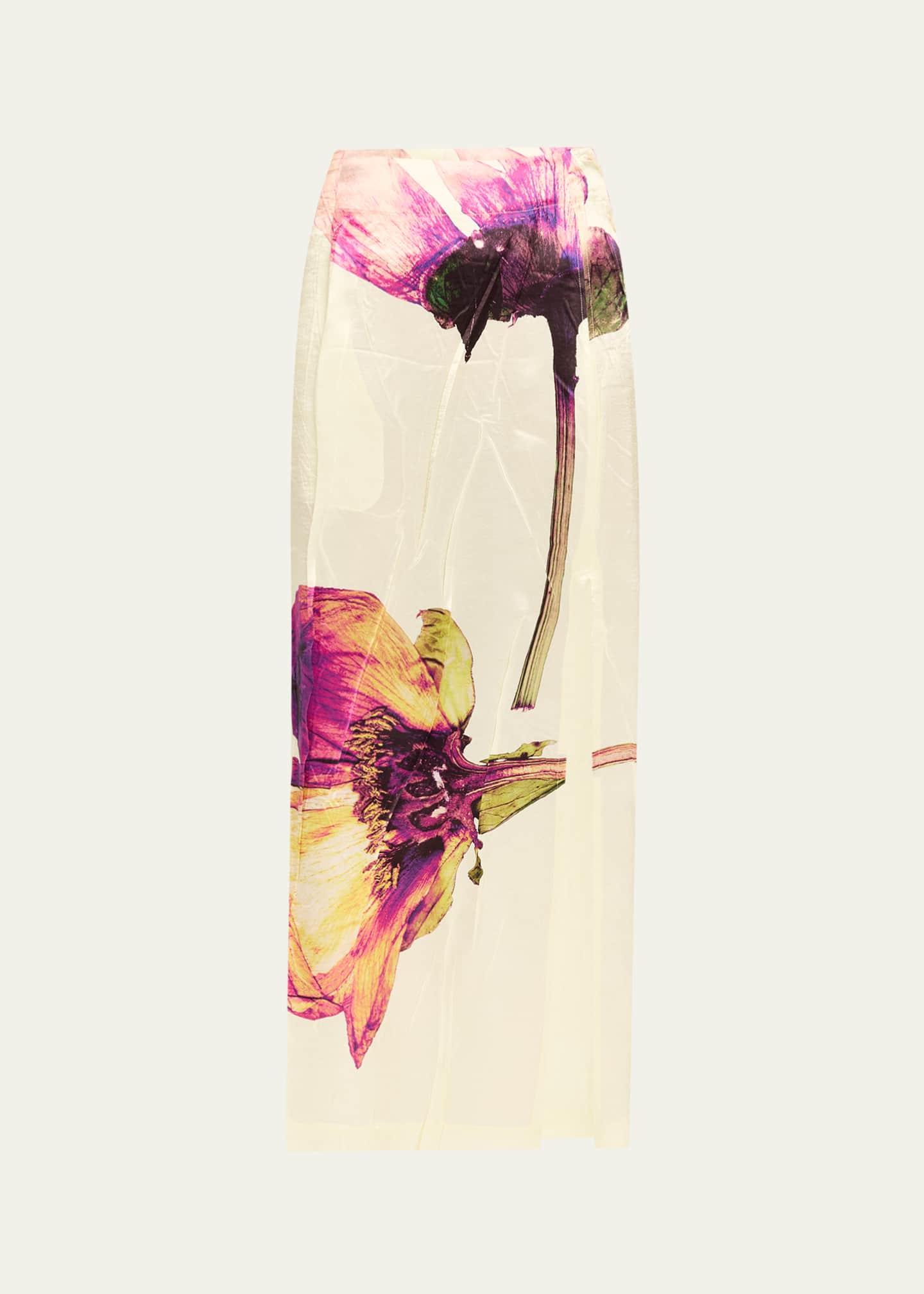 Issey Miyake Pressed Flora Printed Skirt Image 1 of 5