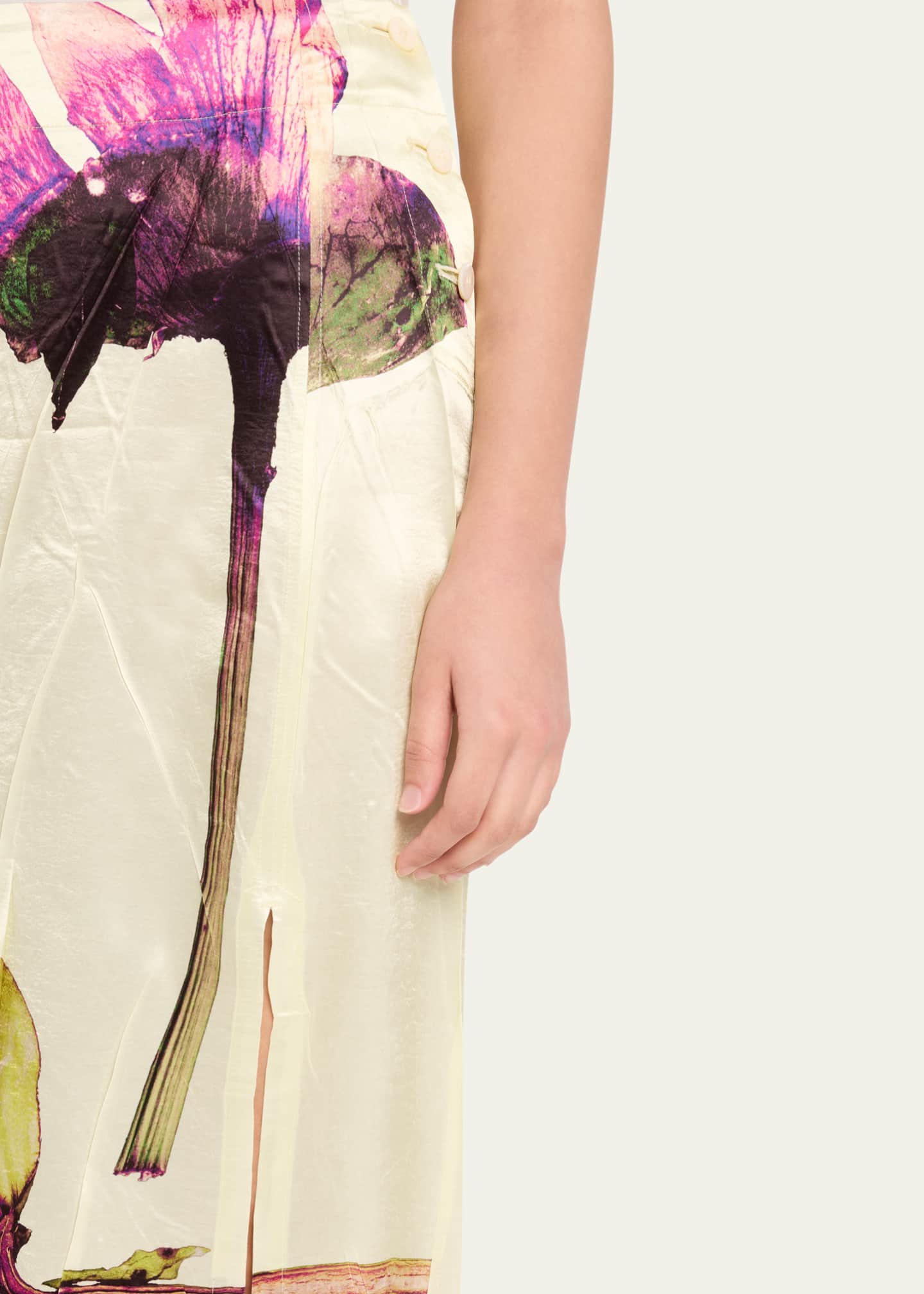 Issey Miyake Pressed Flora Printed Skirt Image 5 of 5