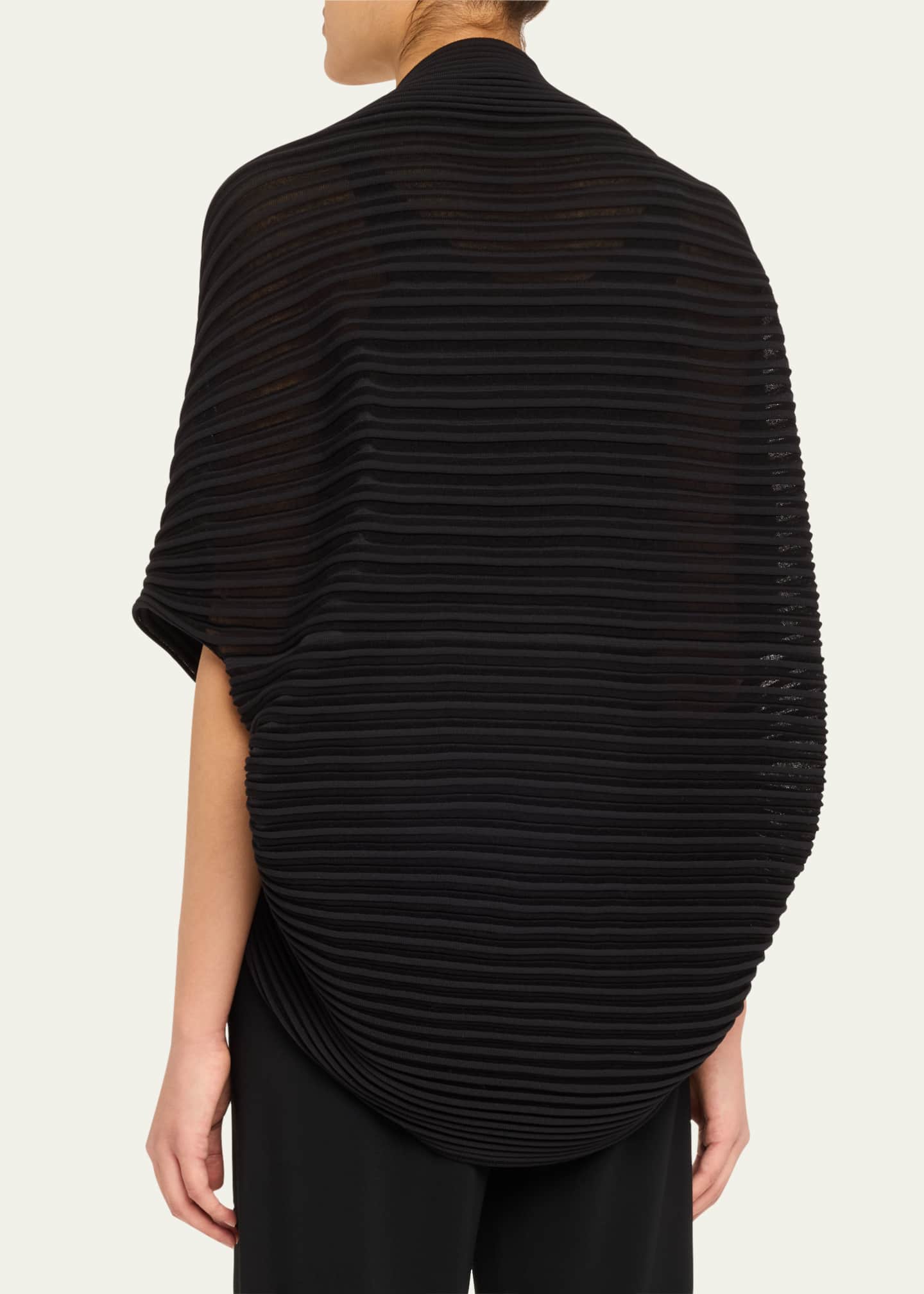 Issey Miyake Fete Ruched Striped Cardigan
