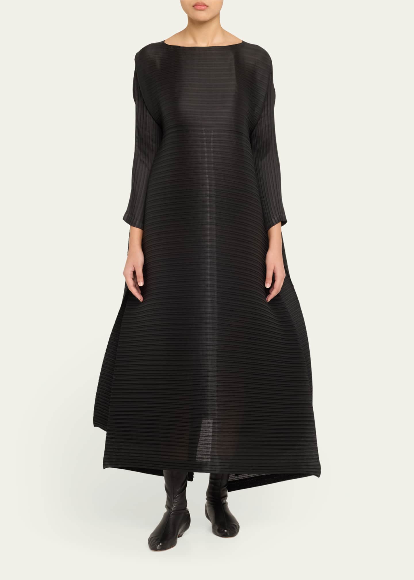 Jupe plissée vintage ISSEY MIYAKE Bergdorf Goodman noir taffetas avant