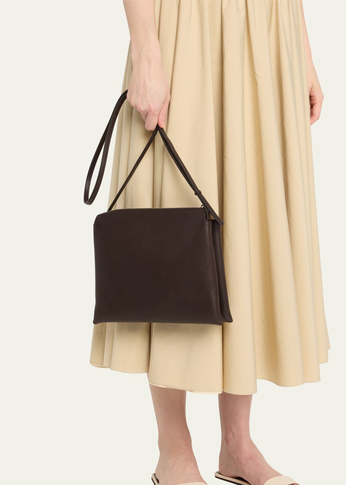 THE ROW Nu Twin Crossbody Bag in Saddle Grain Leather Image 2 of 5