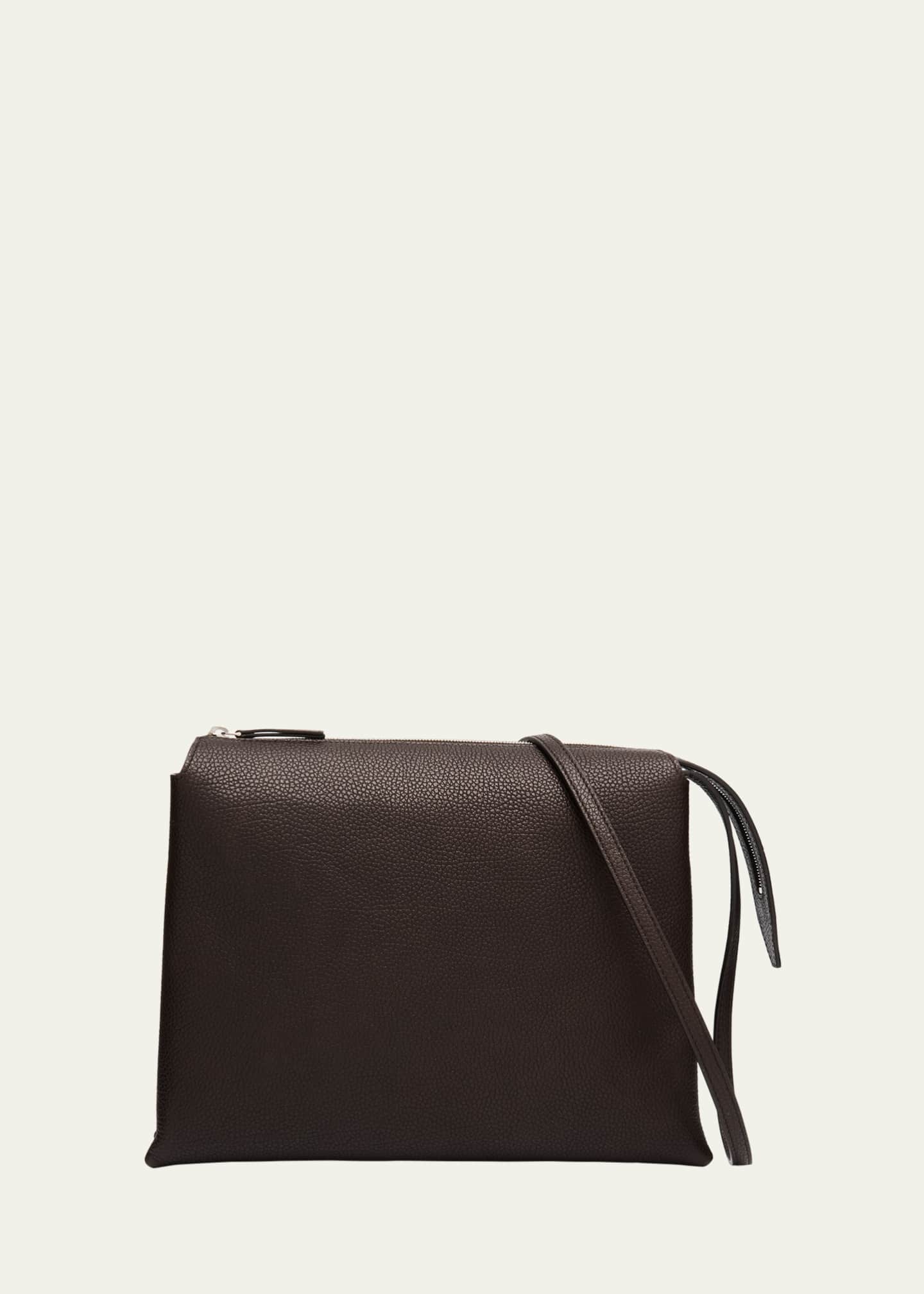 THE ROW Nu Twin Crossbody Bag in Saddle Grain Leather Image 1 of 5