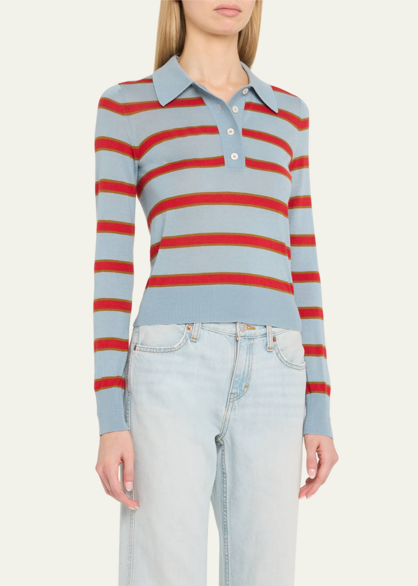 RE/DONE The Memphis Long-Sleeve Polo Sweater Image 4 of 5
