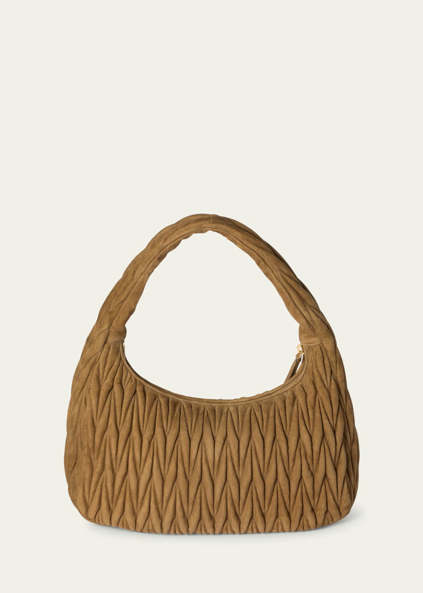 Miu Miu Wander Matelasse Suede Hobo Bag Image 3 of 4