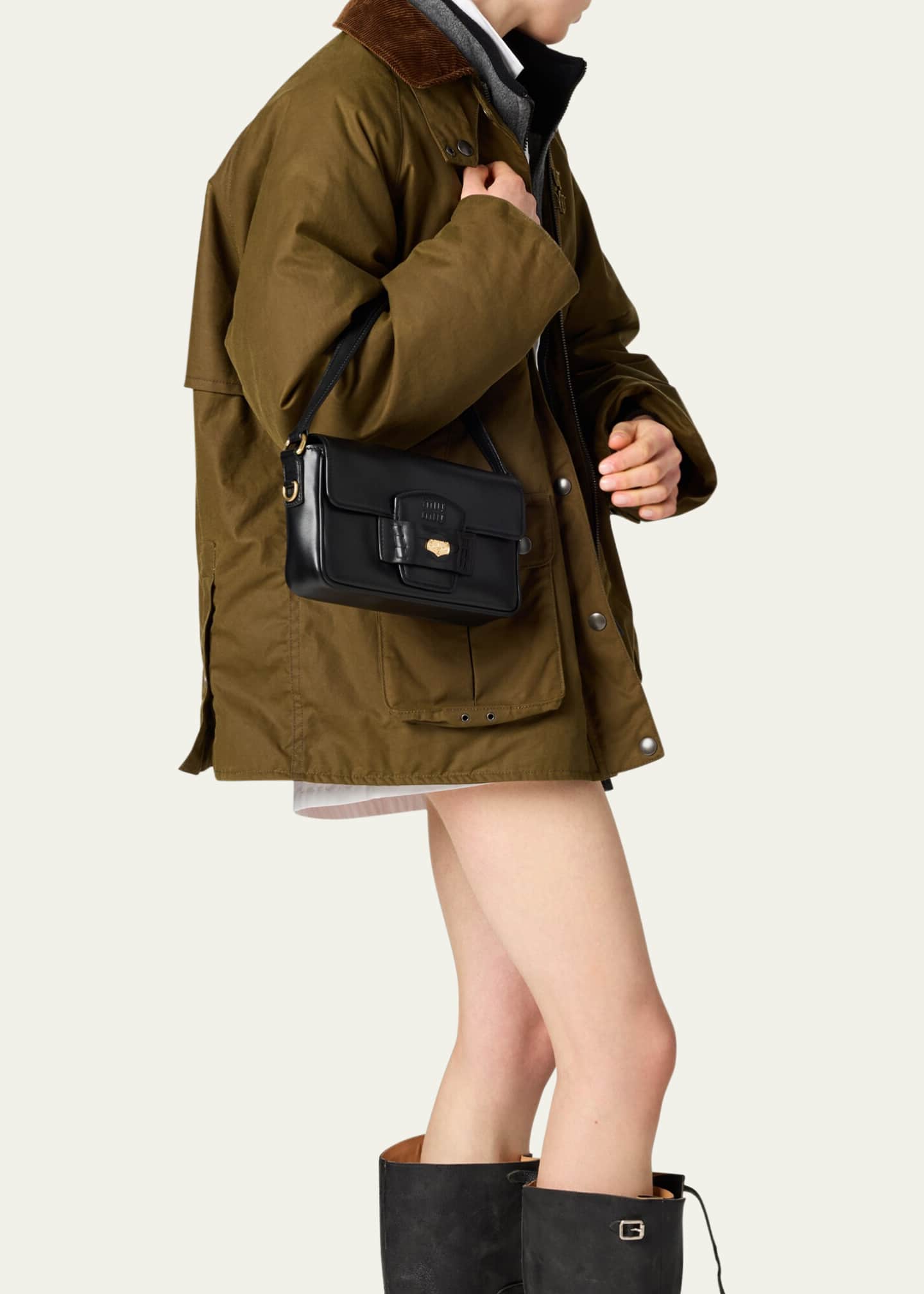 Miu Miu Penny Flap Leather Shoulder Bag Image 2 of 4