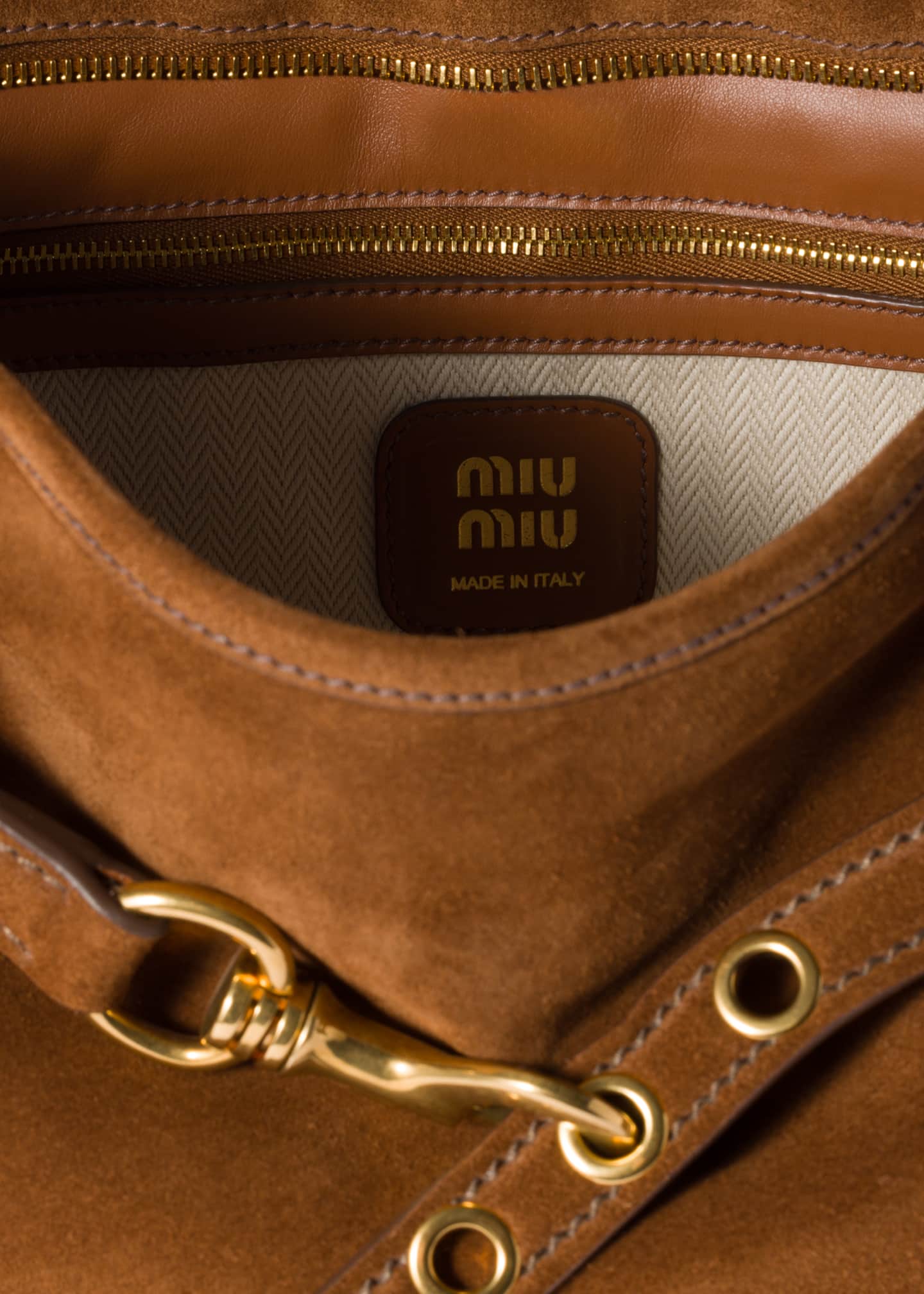 Miu Miu Aventure Large Suede Shoulder Bag Image 4 of 5