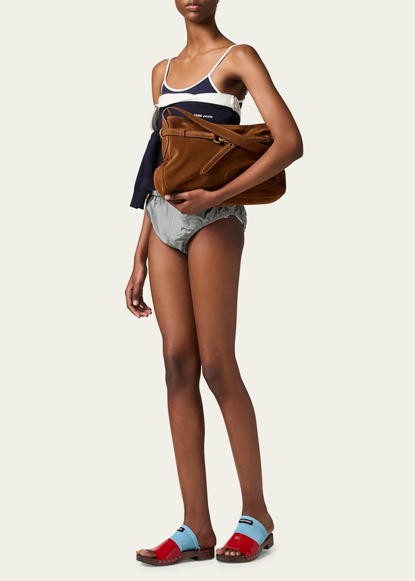 Miu Miu Aventure Large Suede Shoulder Bag Image 5 of 5
