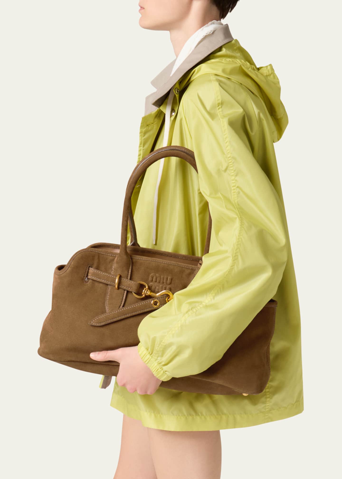 Miu Miu Aventure Suede Shoulder Bag Image 2 of 5