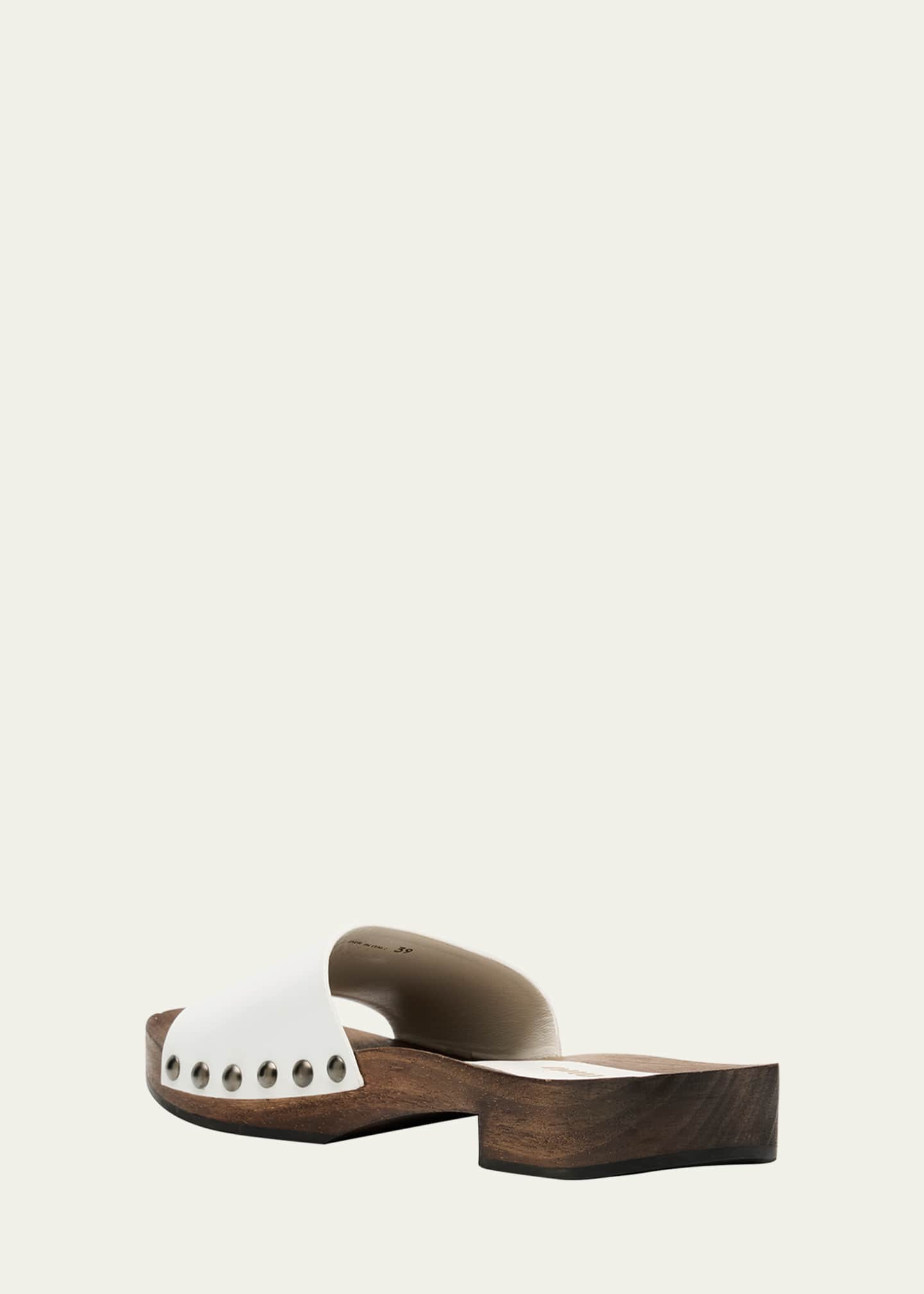 サンダル・ミュール MIU MIU Logo clog mules Miu Miu Leather Logo Slide Clogs - Bergdorf Goodman