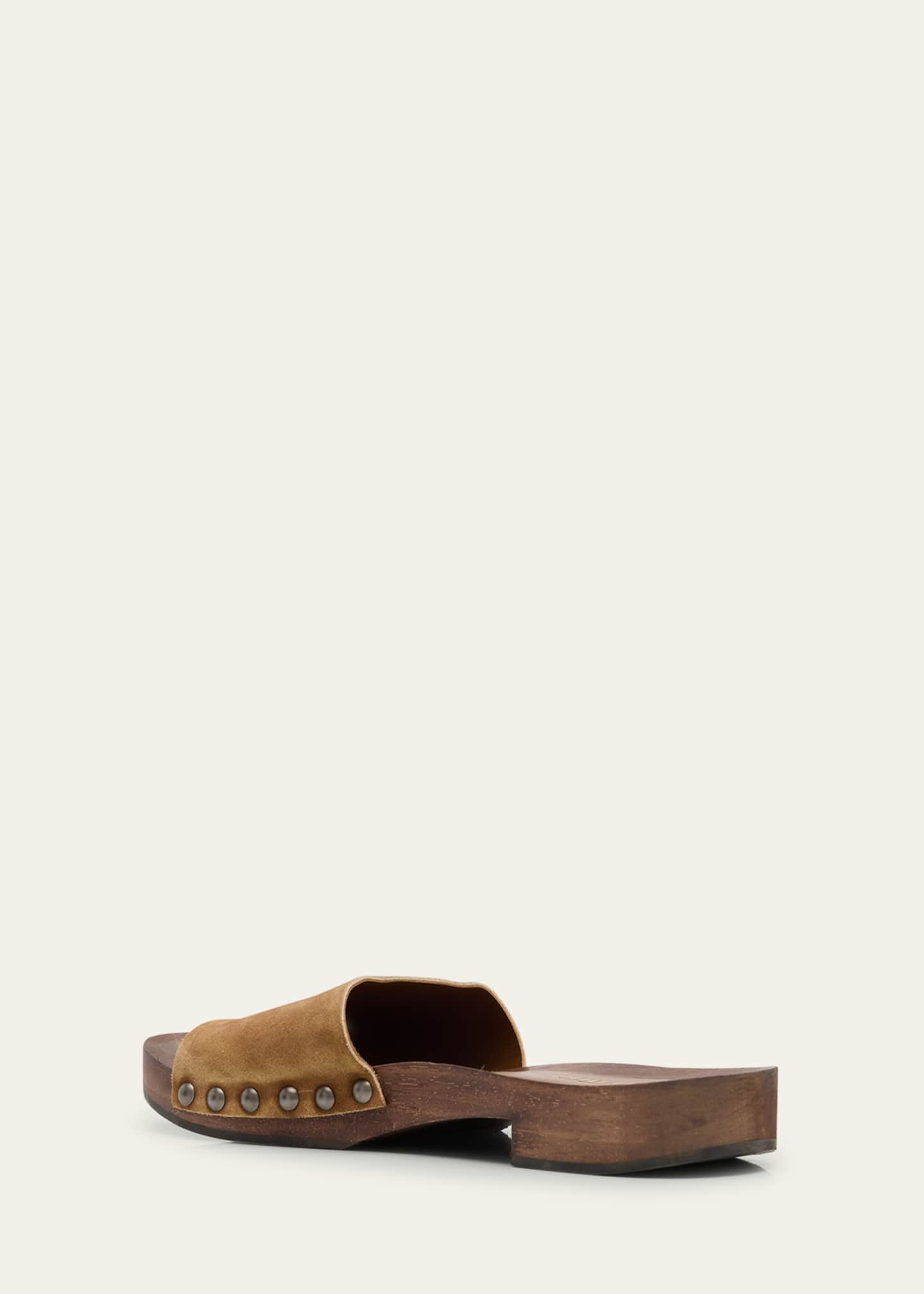 Miu Miu Suede Logo Slide Clogs Image 4 of 6