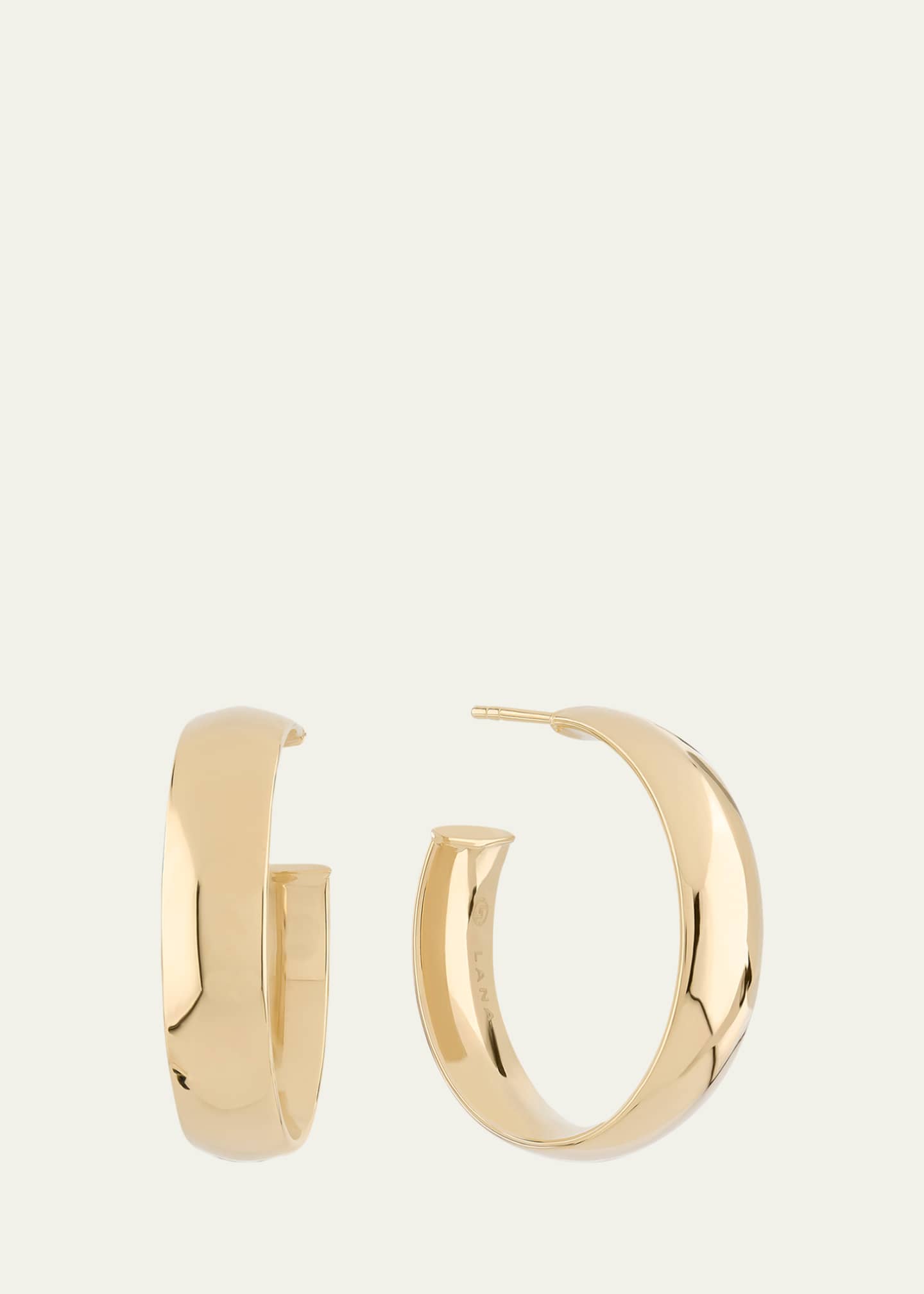 Lana 24mm Curved Hoop Earrings in 14K Yellow Gold Image 1 of 3