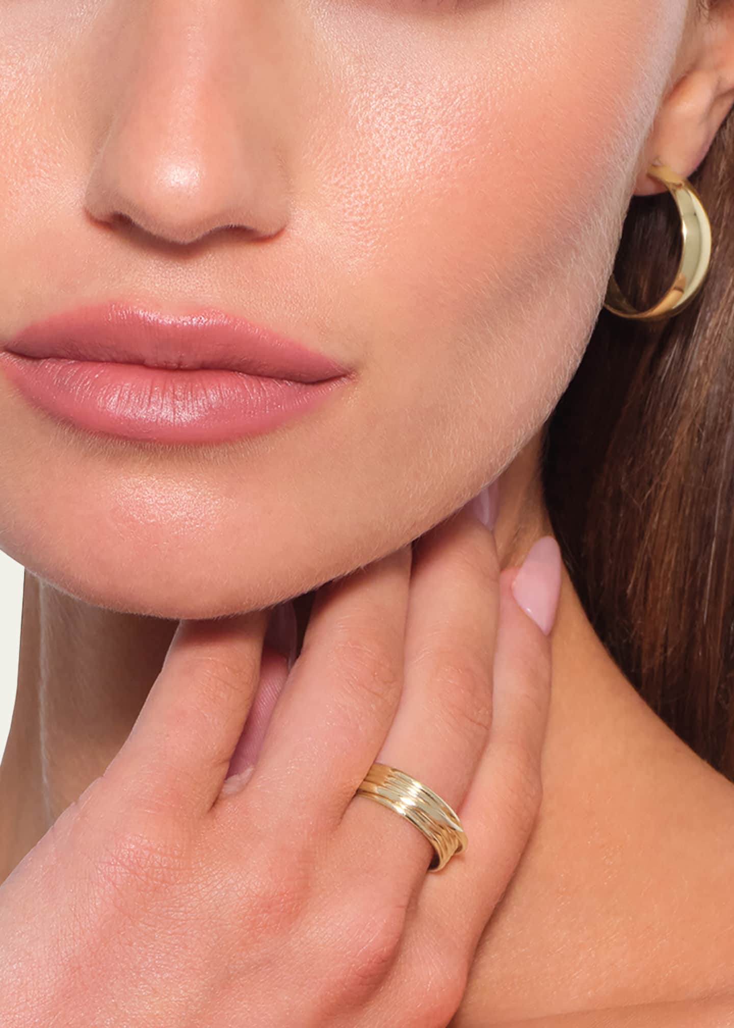 Lana 24mm Curved Hoop Earrings in 14K Yellow Gold Image 3 of 3