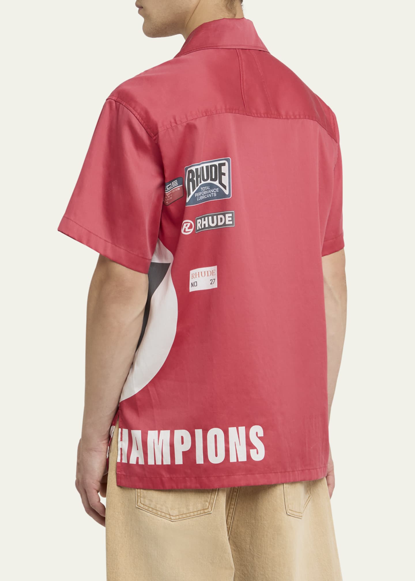 Rhude Men's Racing Patches Camp Shirt Image 3 of 5