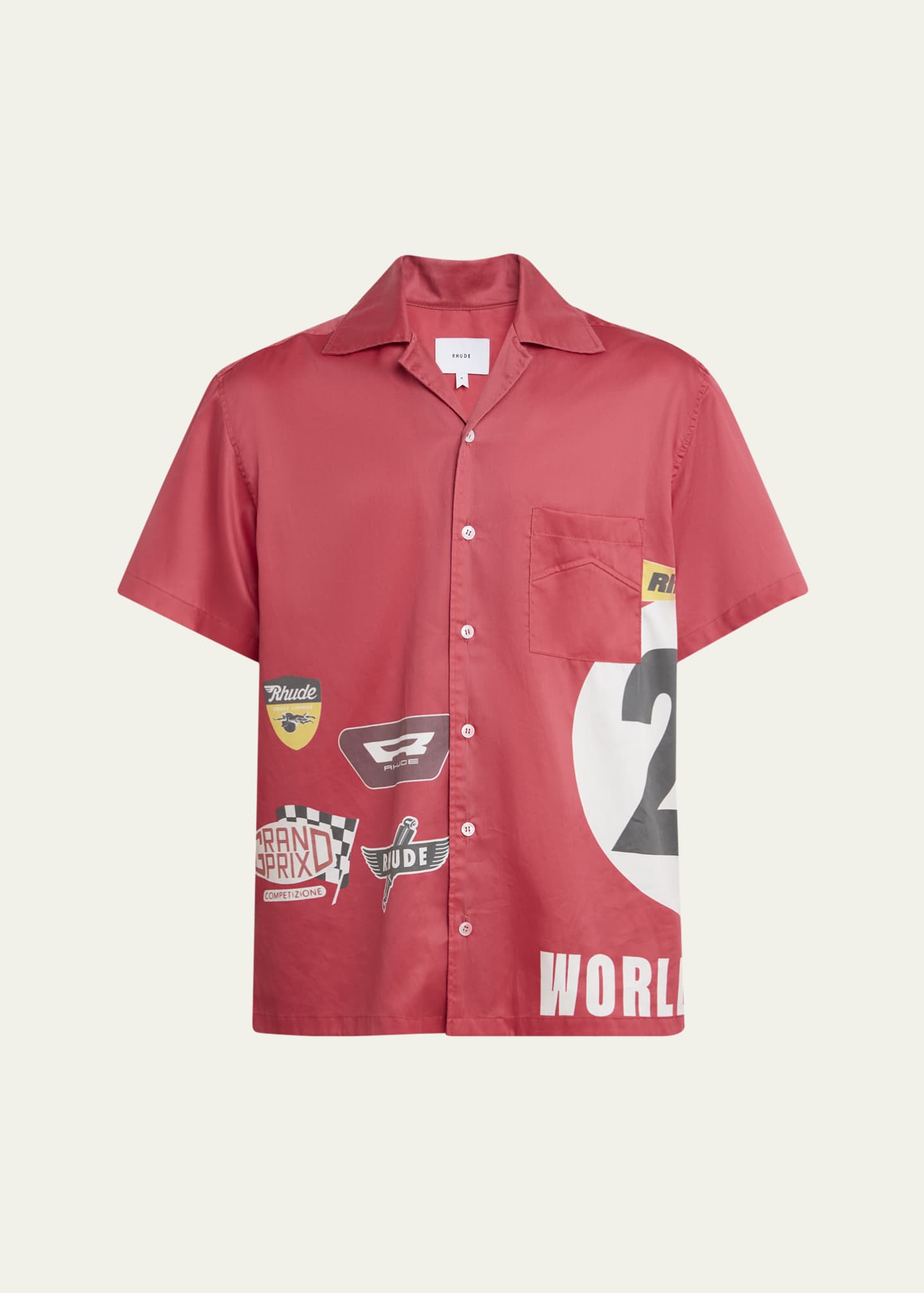 Rhude Men's Racing Patches Camp Shirt Image 1 of 5