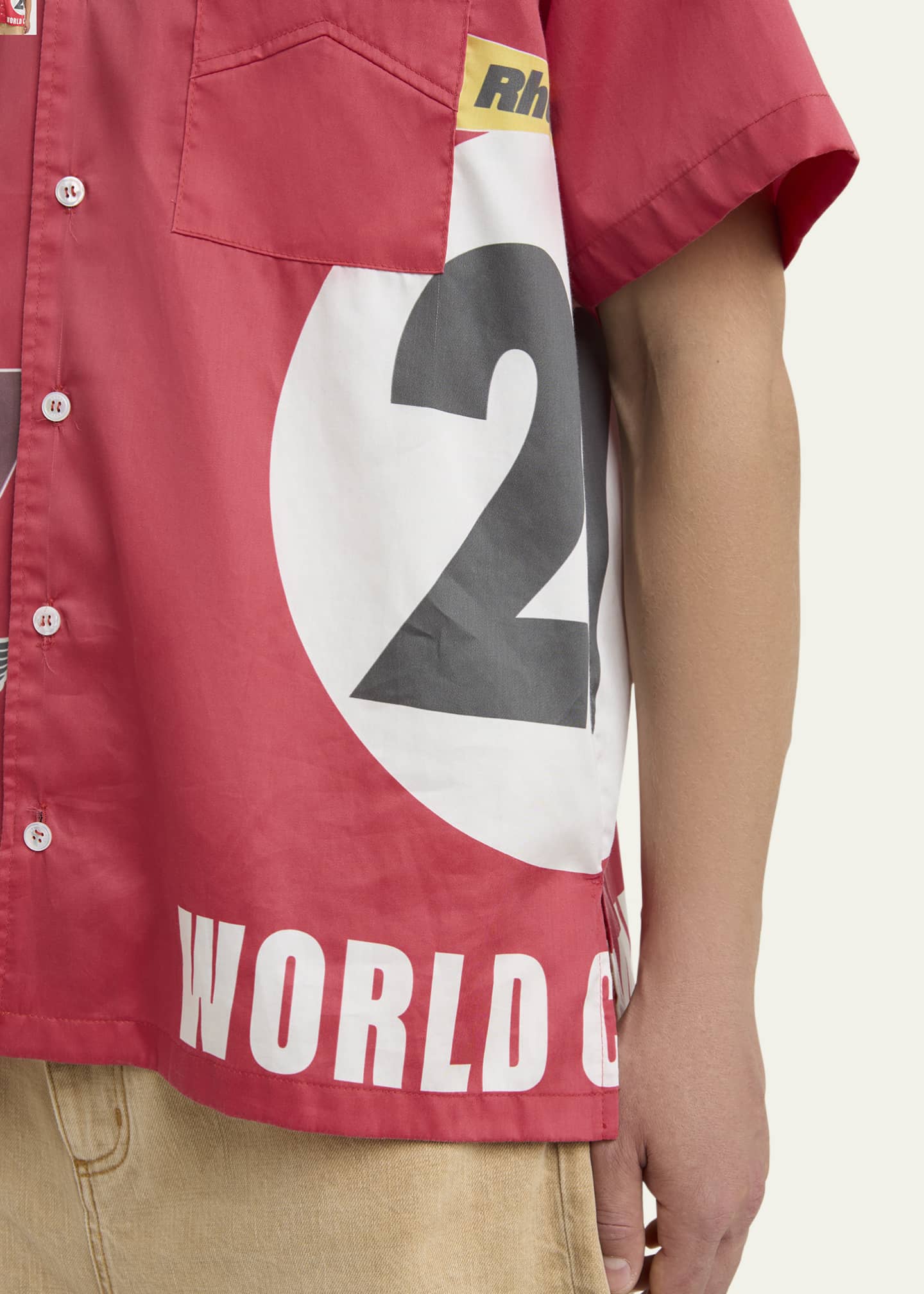 Rhude Men's Racing Patches Camp Shirt Image 5 of 5