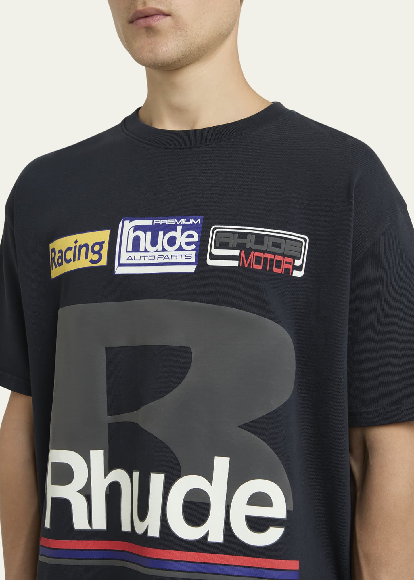 Rhude Men's Racing Patch-Print T-Shirt Image 5 of 5