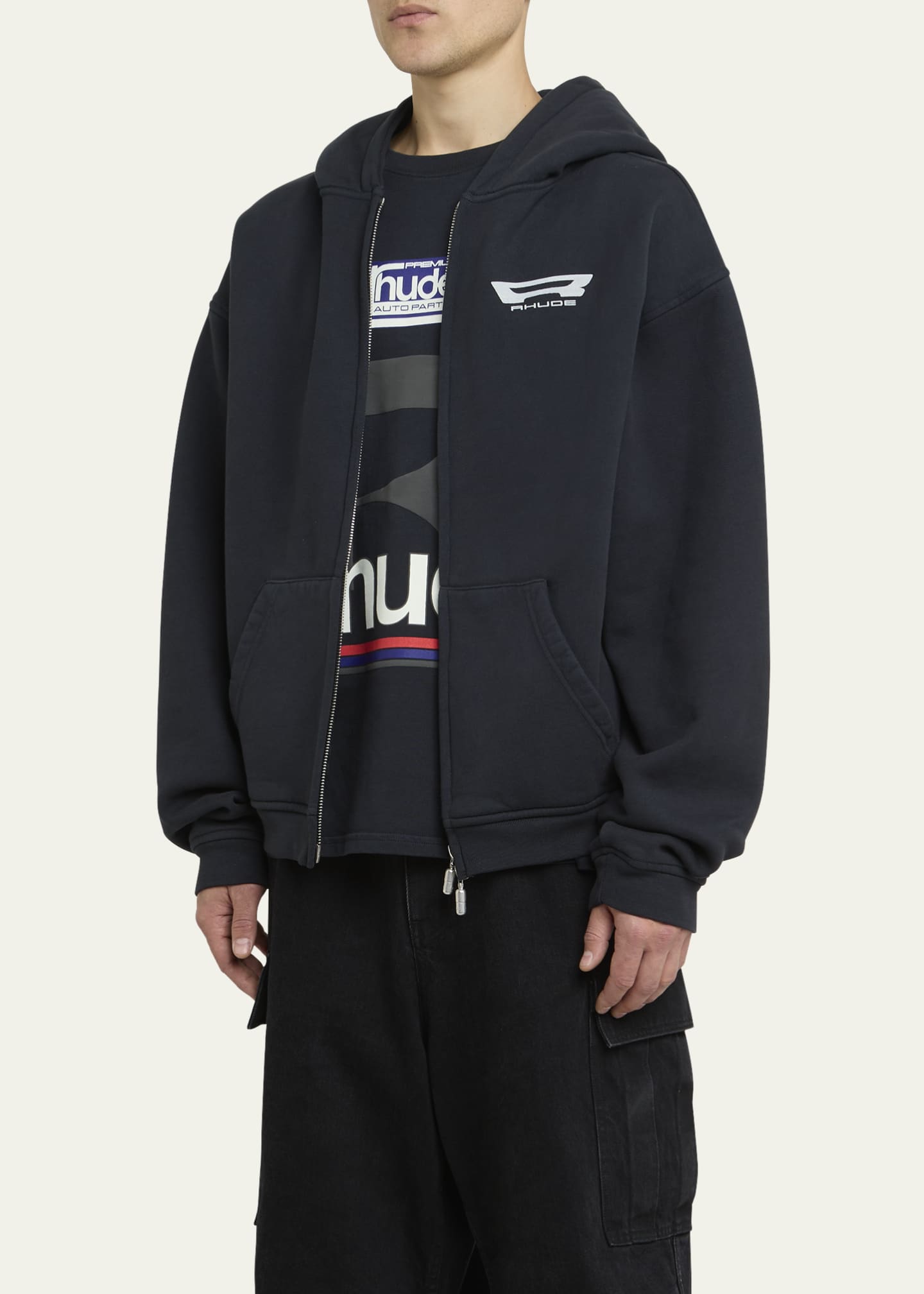 Rhude Men's Campiones Terry Zip Hoodie Image 4 of 5