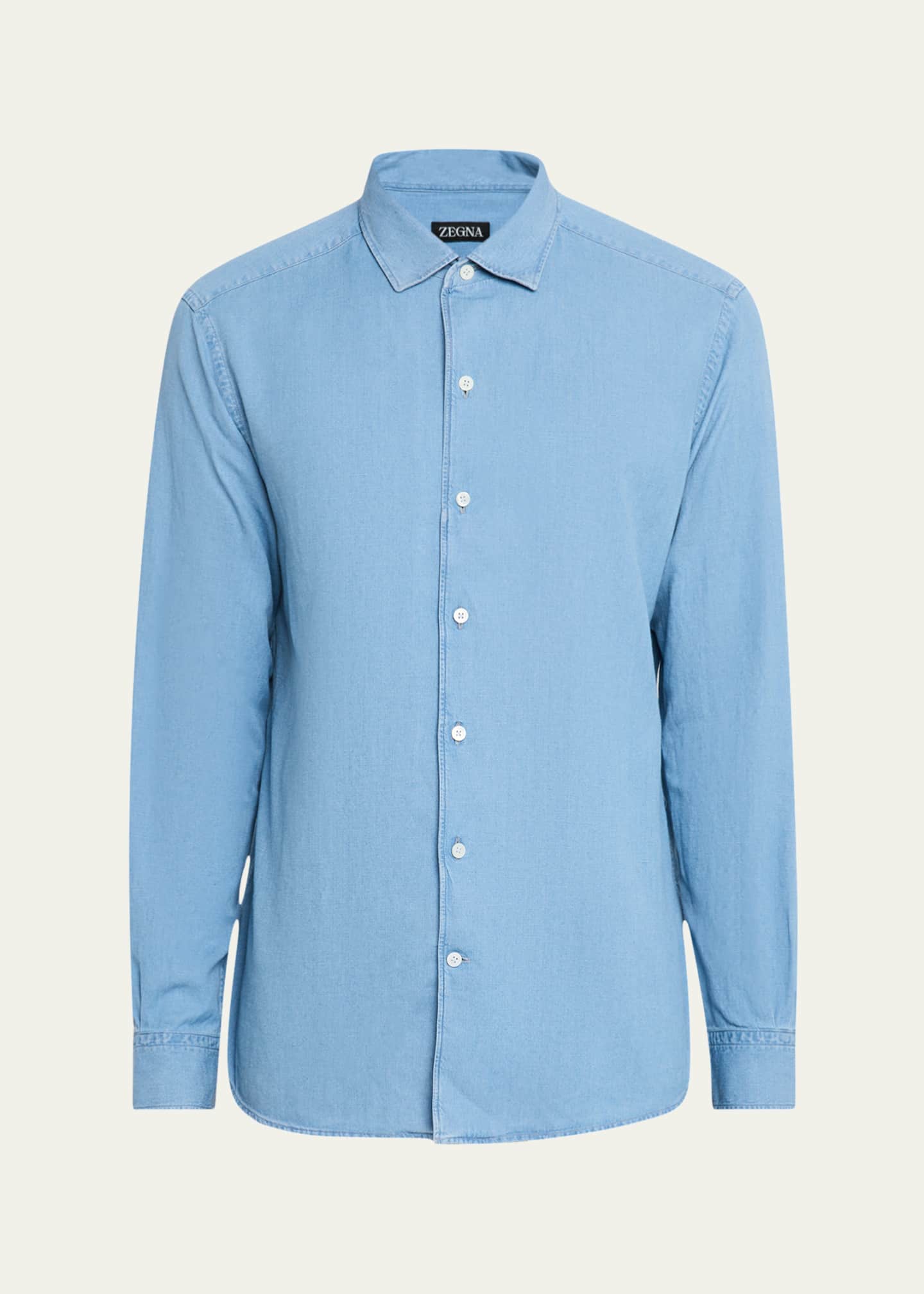 white christmas dresses CHAMBRAY DENIM BUTTON DOWN SPORT SHIRT - DARK INDIGO