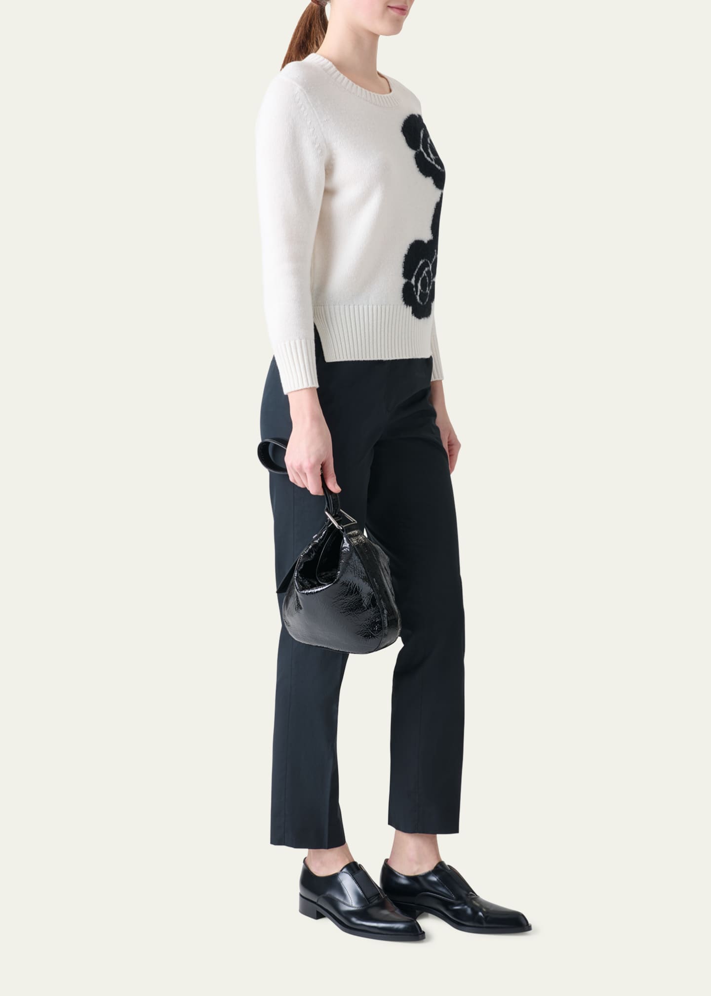 Akris Anna Lacquered Leather Small Hobo Bag Image 2 of 4