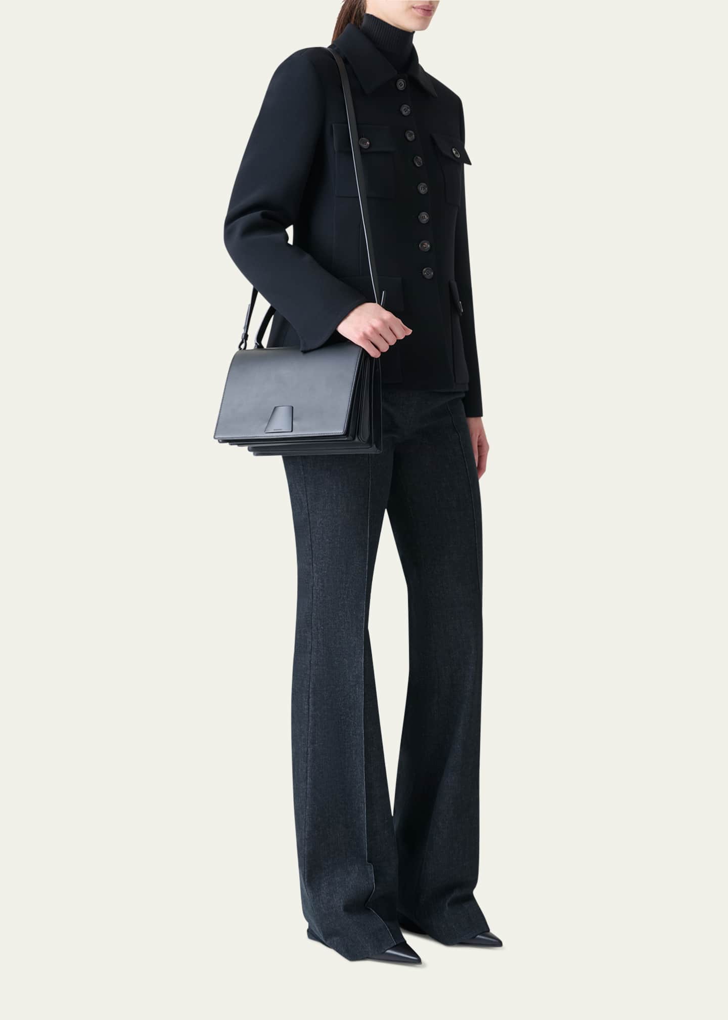 Akris Alice Medium Leather Top-Handle Bag Image 2 of 5