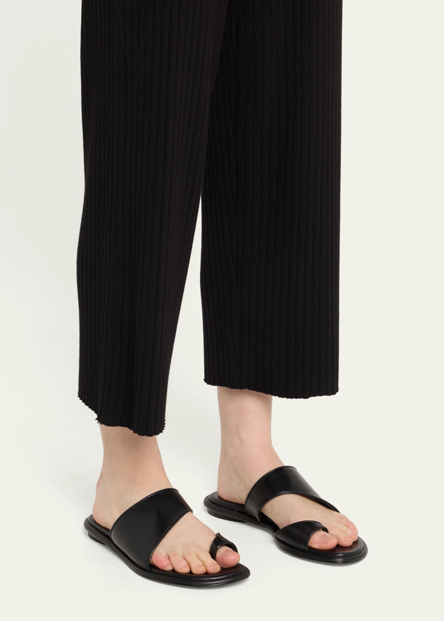 Vince Lukas Leather Toe-Ring Slide Sandals Image 2 of 5