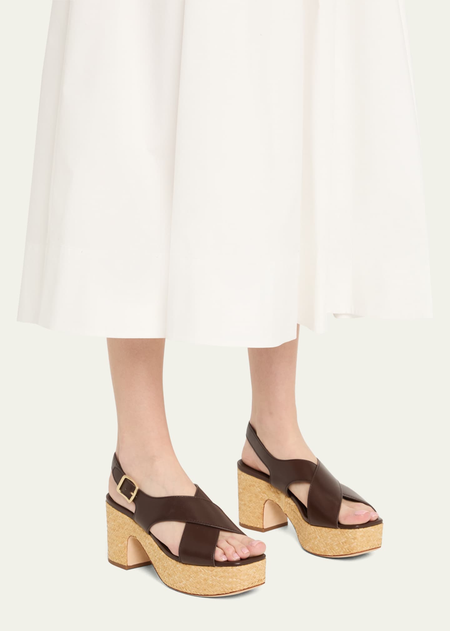 Vince Clementina Leather Crisscross Platform Sandals Image 2 of 6