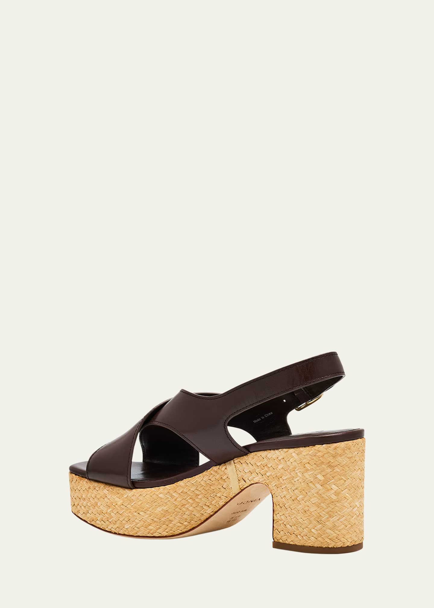 Vince Clementina Leather Crisscross Platform Sandals Image 4 of 6