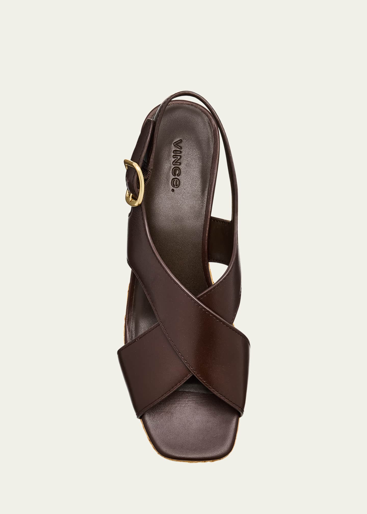 Vince Clementina Leather Crisscross Platform Sandals Image 6 of 6