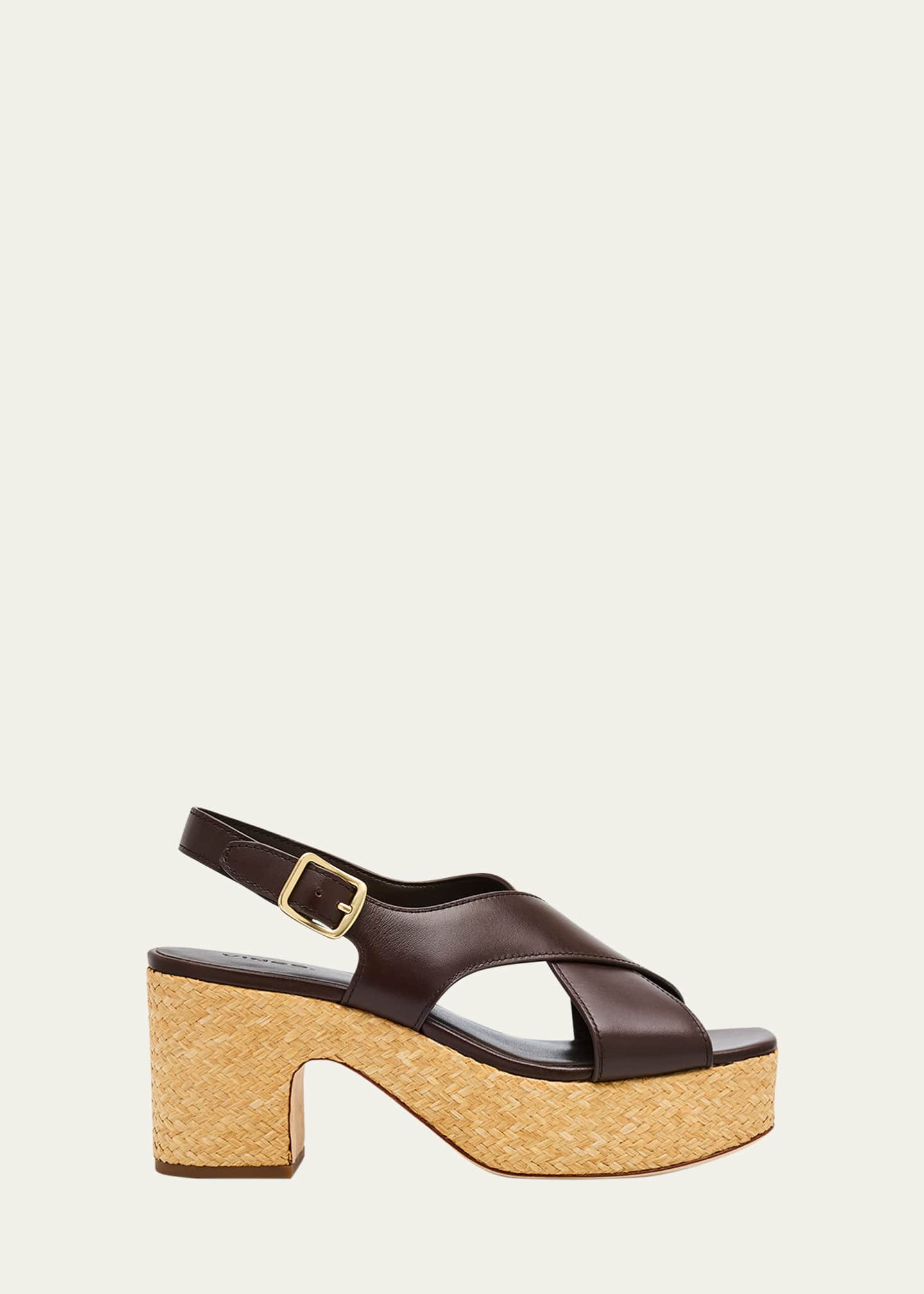 Vince Clementina Leather Crisscross Platform Sandals Image 1 of 6