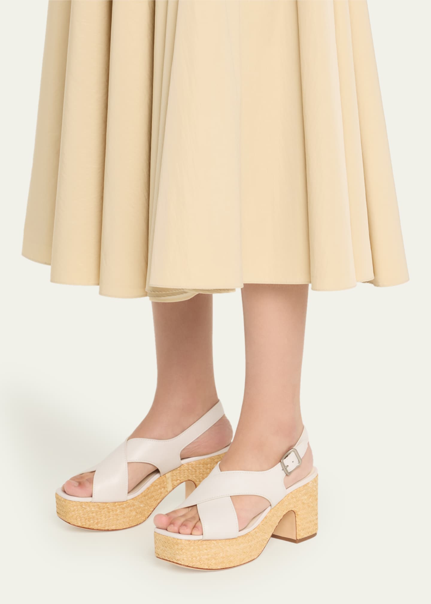 Vince Clementina Leather Crisscross Platform Sandals Image 2 of 5
