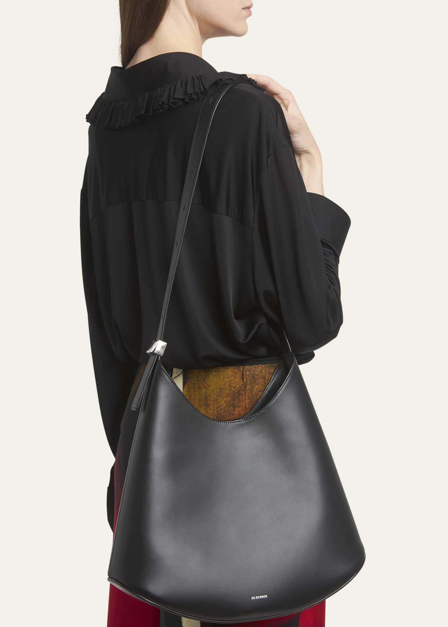 Jil Sander Eldorado Medium Calfskin Hobo Bag Image 2 of 5