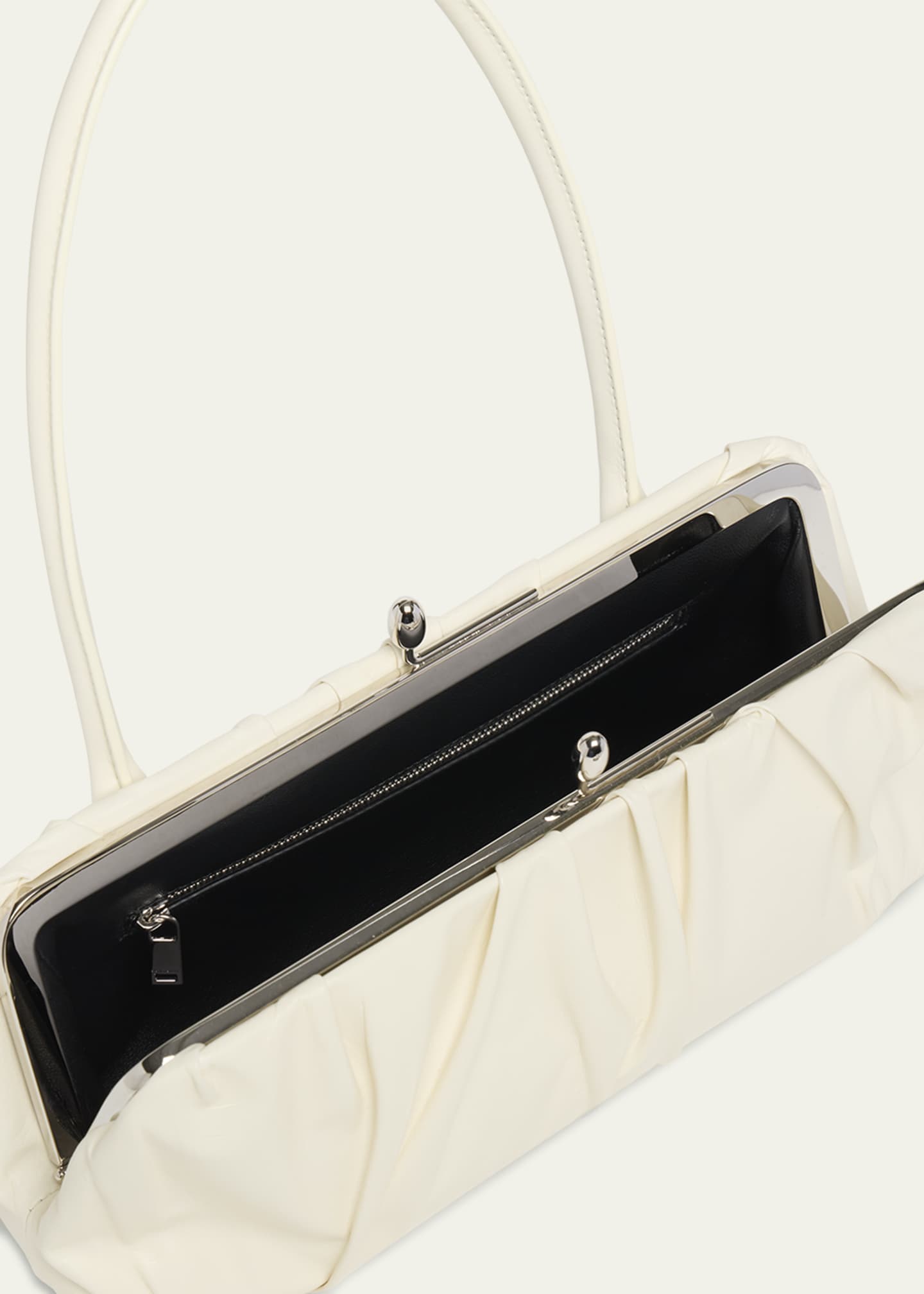 Jil Sander Goji Small Pleated Calfskin Shoulder Bag Image 4 of 5