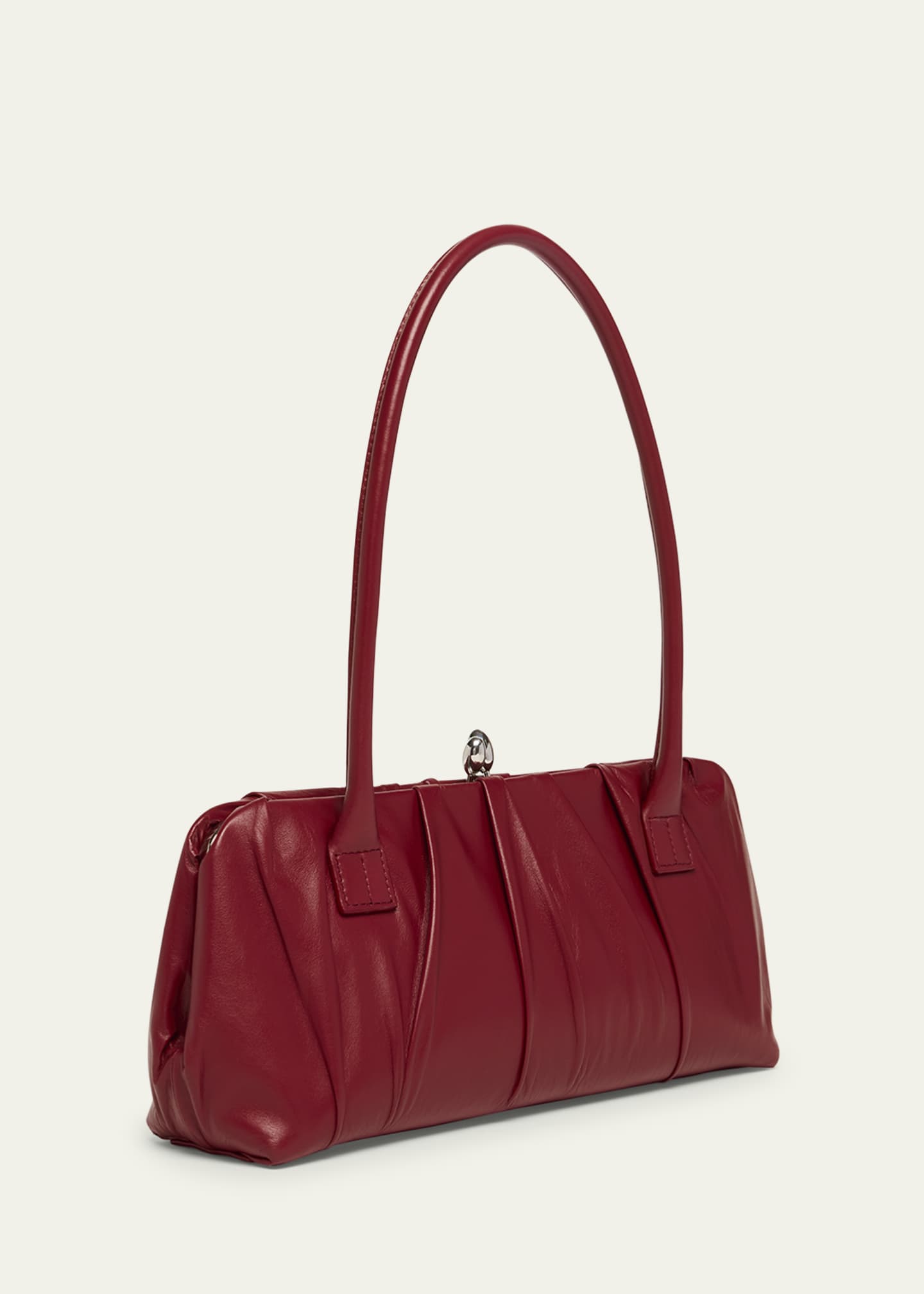 Jil Sander Goji Small Pleated Calfskin Shoulder Bag Image 3 of 5