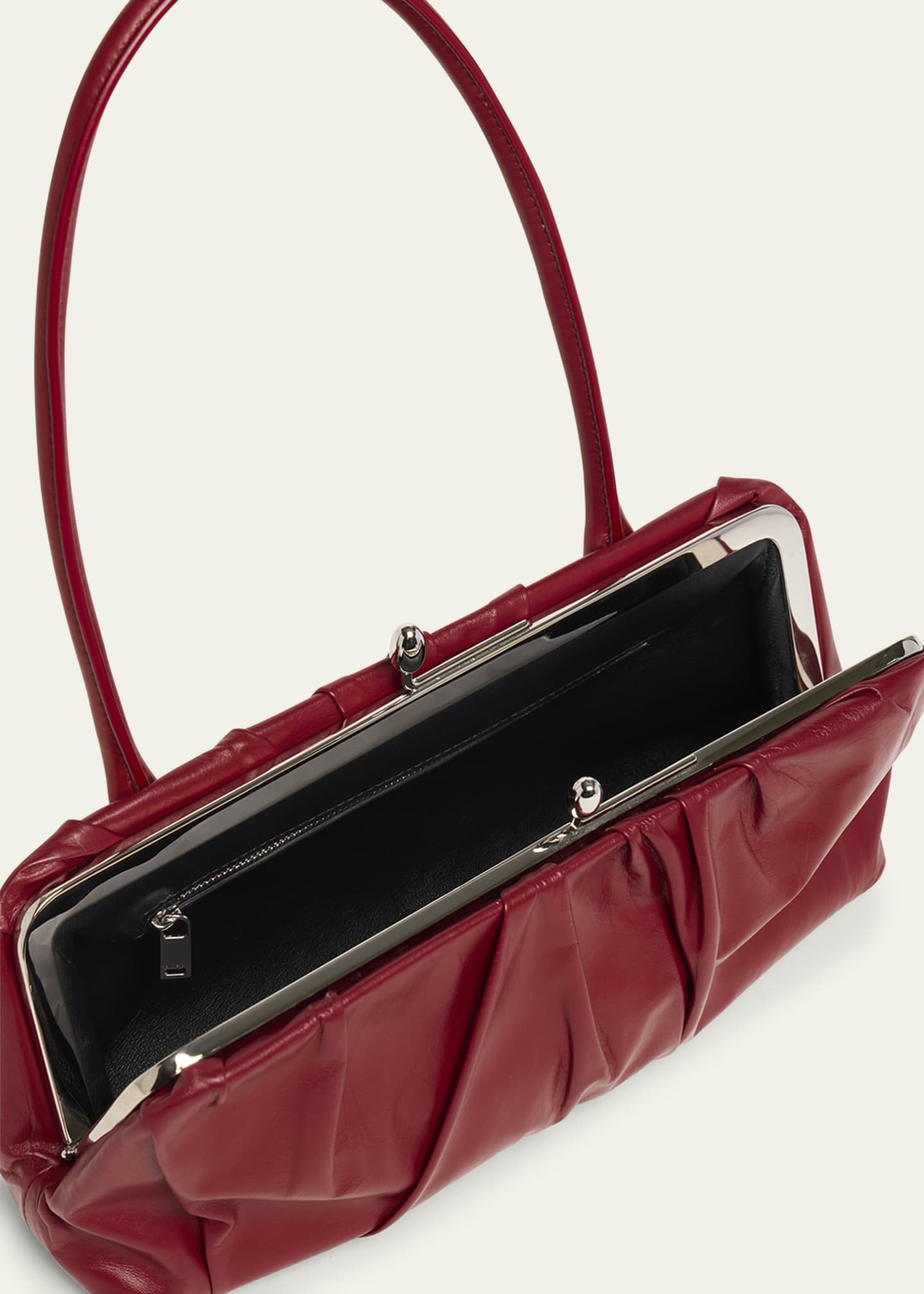 Jil Sander Goji Small Pleated Calfskin Shoulder Bag Image 4 of 5