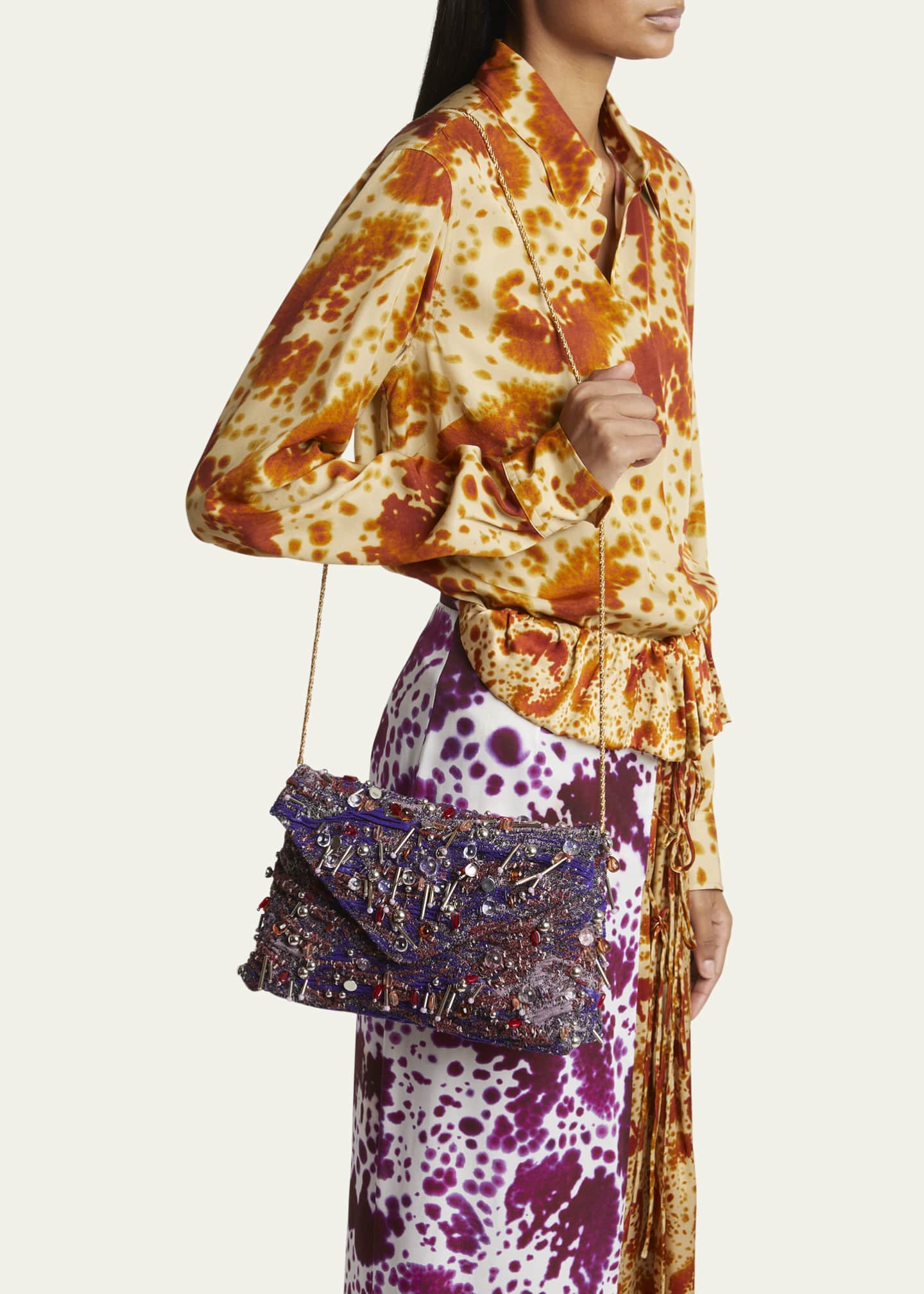 Dries Van Noten Embellished Envelope Flap Clutch Bag Image 2 of 6