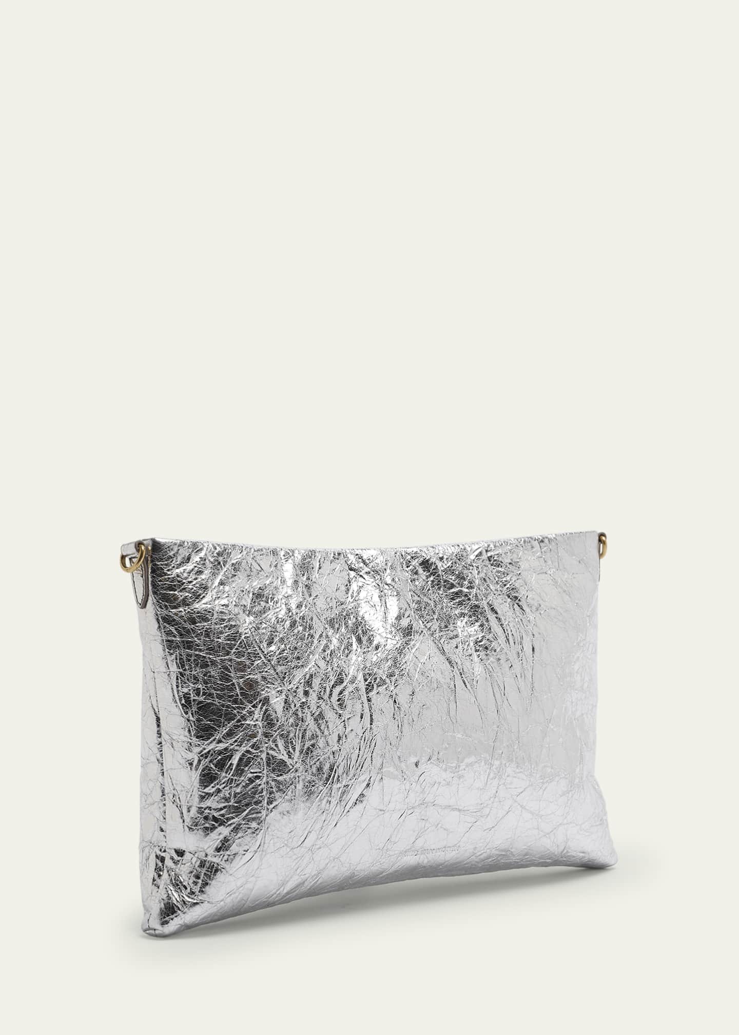 Dries Van Noten Metallic Leather Pouch Crossbody Bag Image 3 of 6