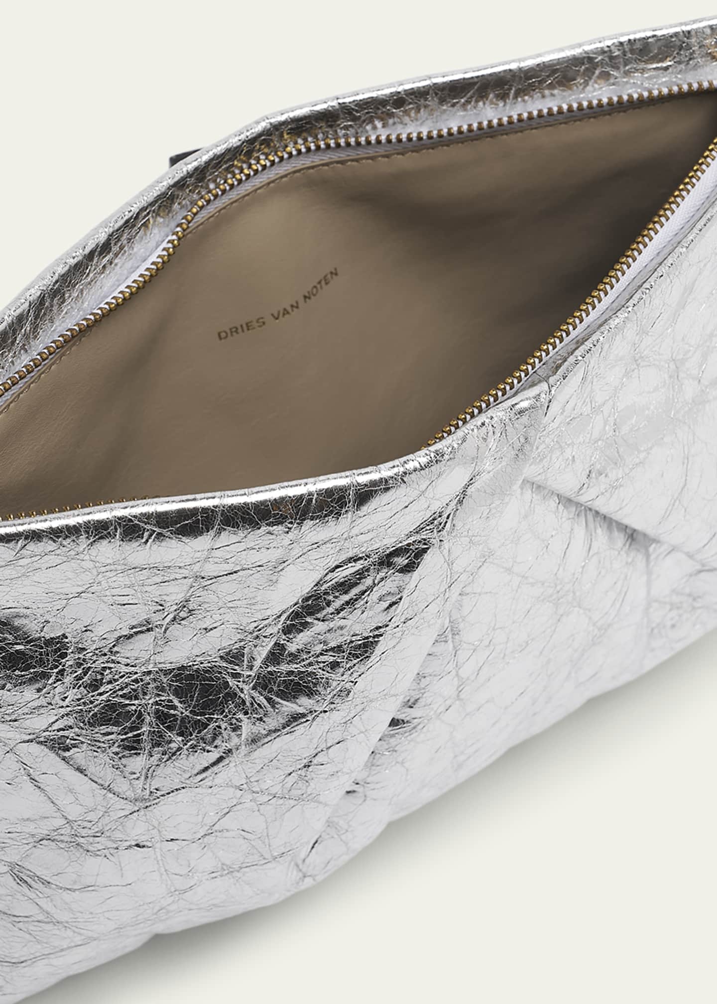 Dries Van Noten Metallic Leather Pouch Crossbody Bag Image 4 of 6