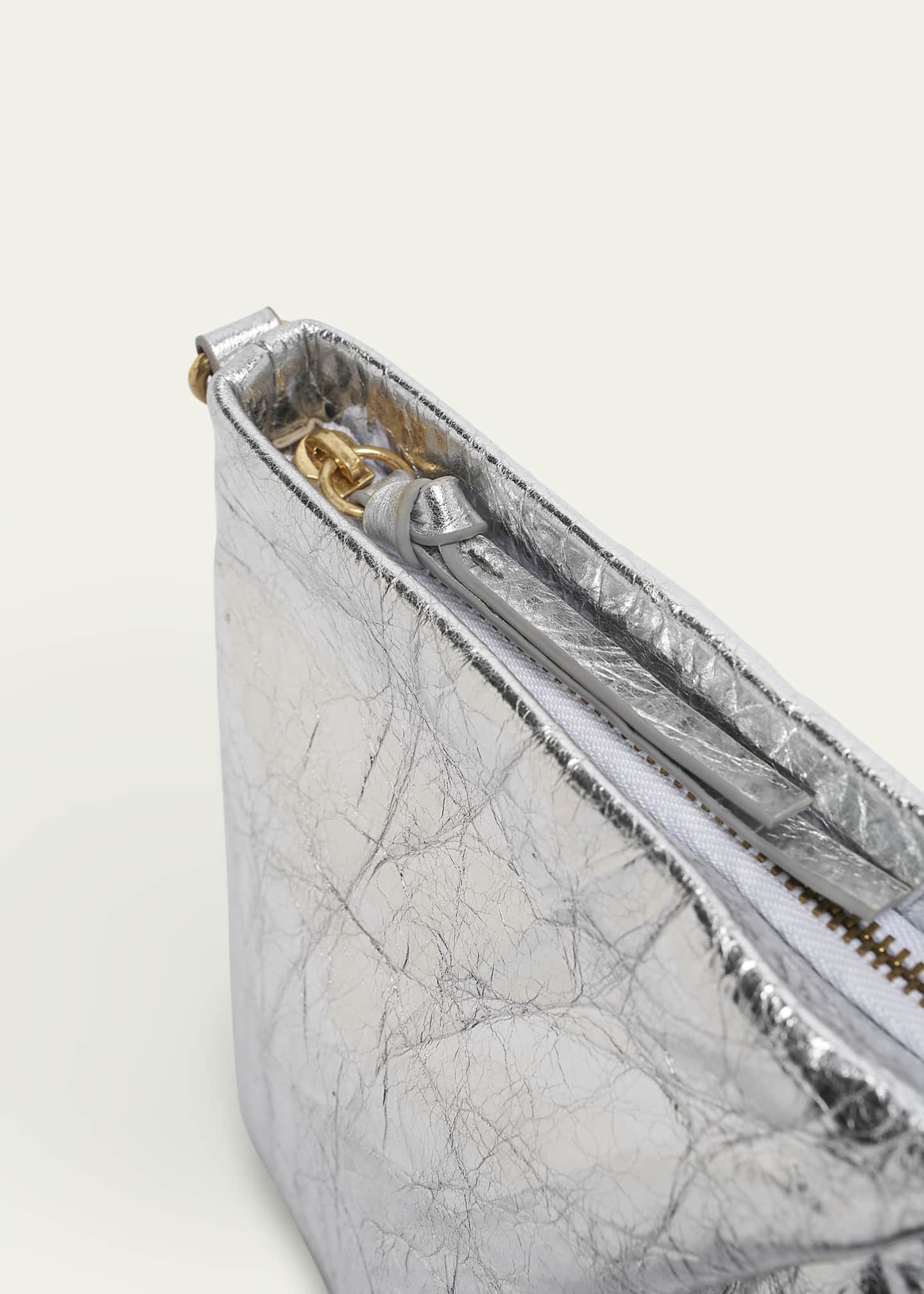Dries Van Noten Metallic Leather Pouch Crossbody Bag Image 6 of 6